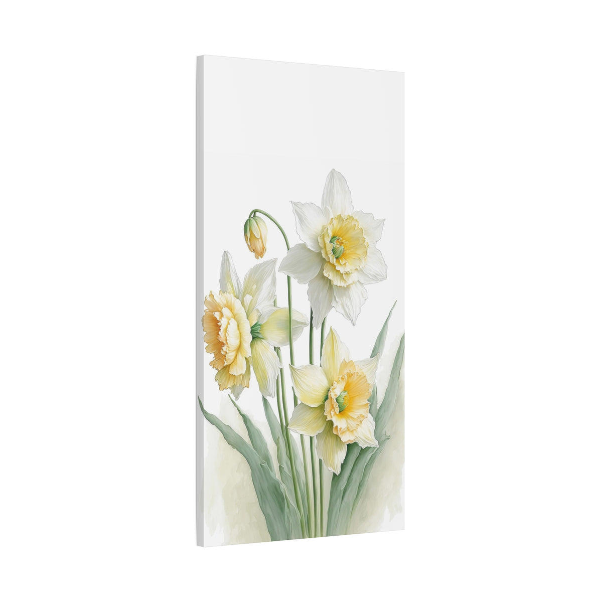 Matte Canvas, Stretched, 1.25" beautiful flowers white and yellow.