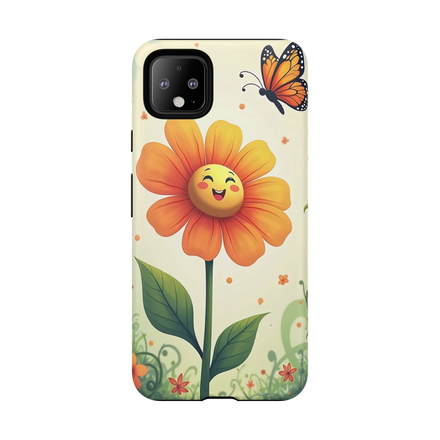 Floral Phone Case with Butterfly Design, Cute Flower Phone Cover for Nature Lovers, Eco-Friendly Gift, Spring Vibes, Birthday Present