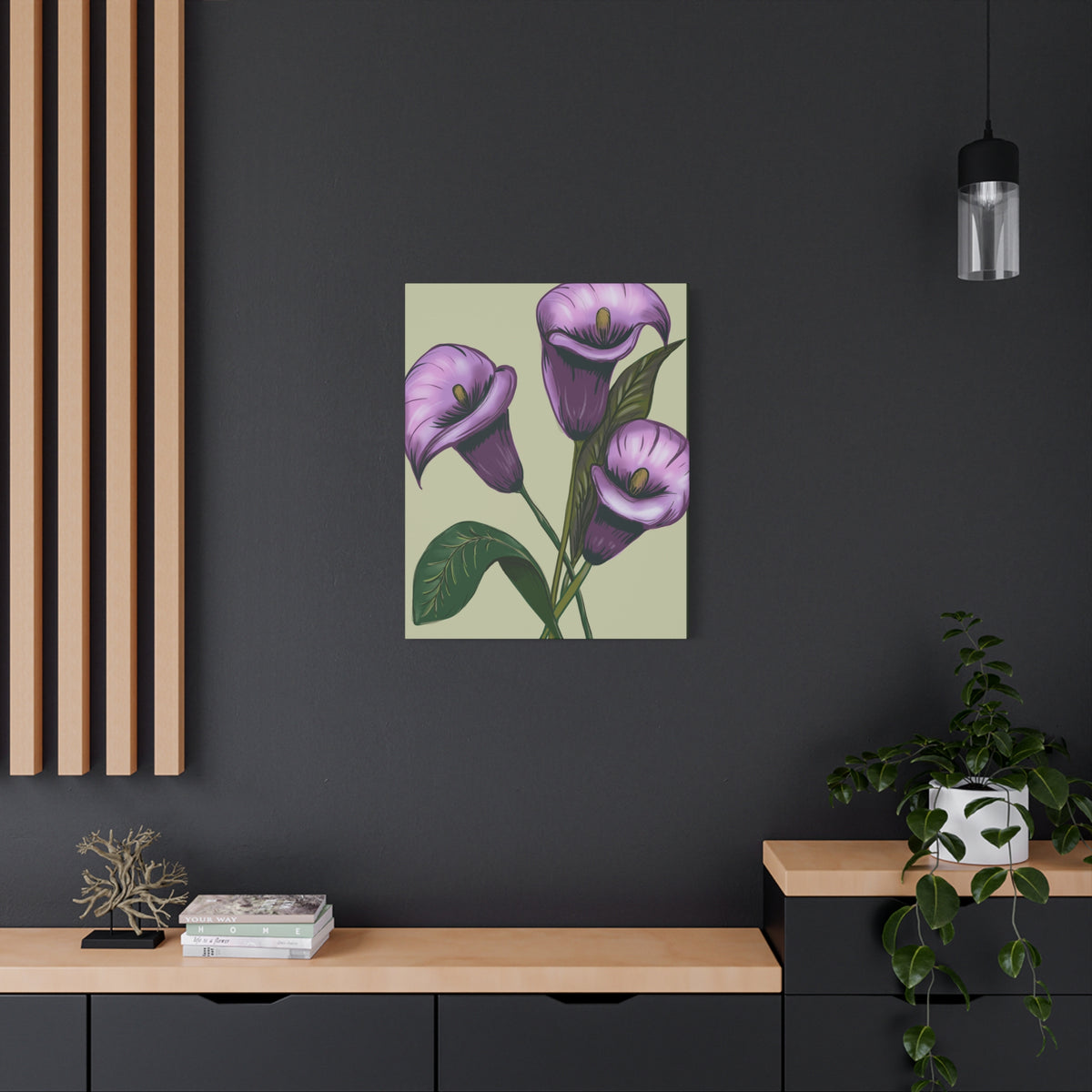 Copy of Matte Canvas, Stretched, 1.25" Purple Flowers