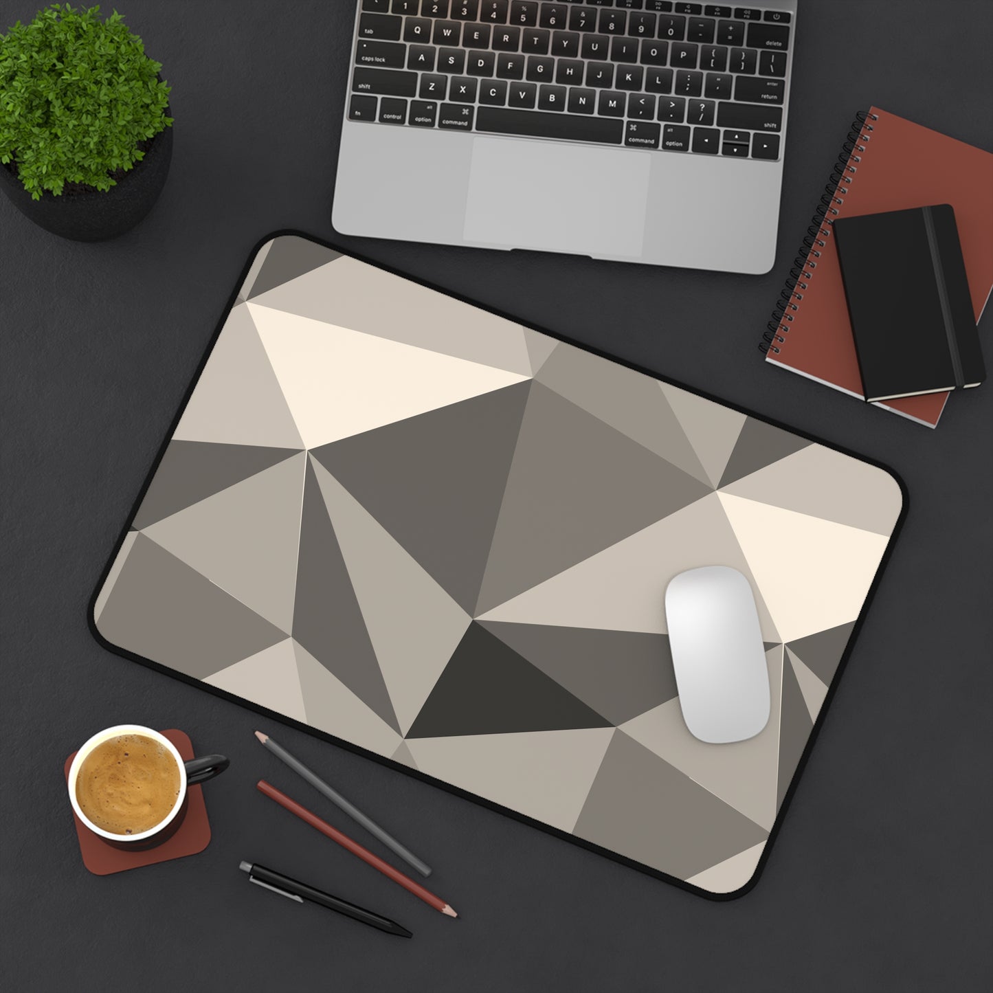 Geometric Desk Mat - Modern Workspace Decor, Office Desk Accessories, Stylish Mouse Pad, Home Office Gift, Minimalist Desk Decor