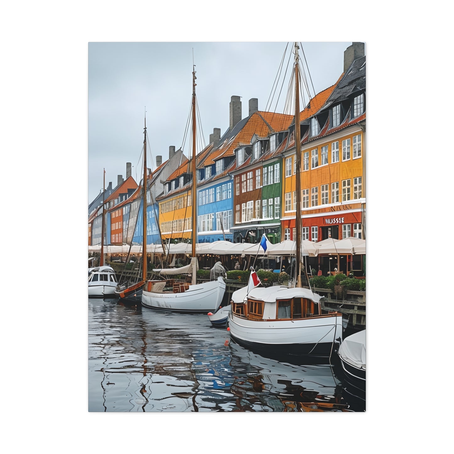 Coastal Canvas Print, Vibrant Harbor Art, Nautical Home Decor, Gift for Sailors, Maritime Wall Art
