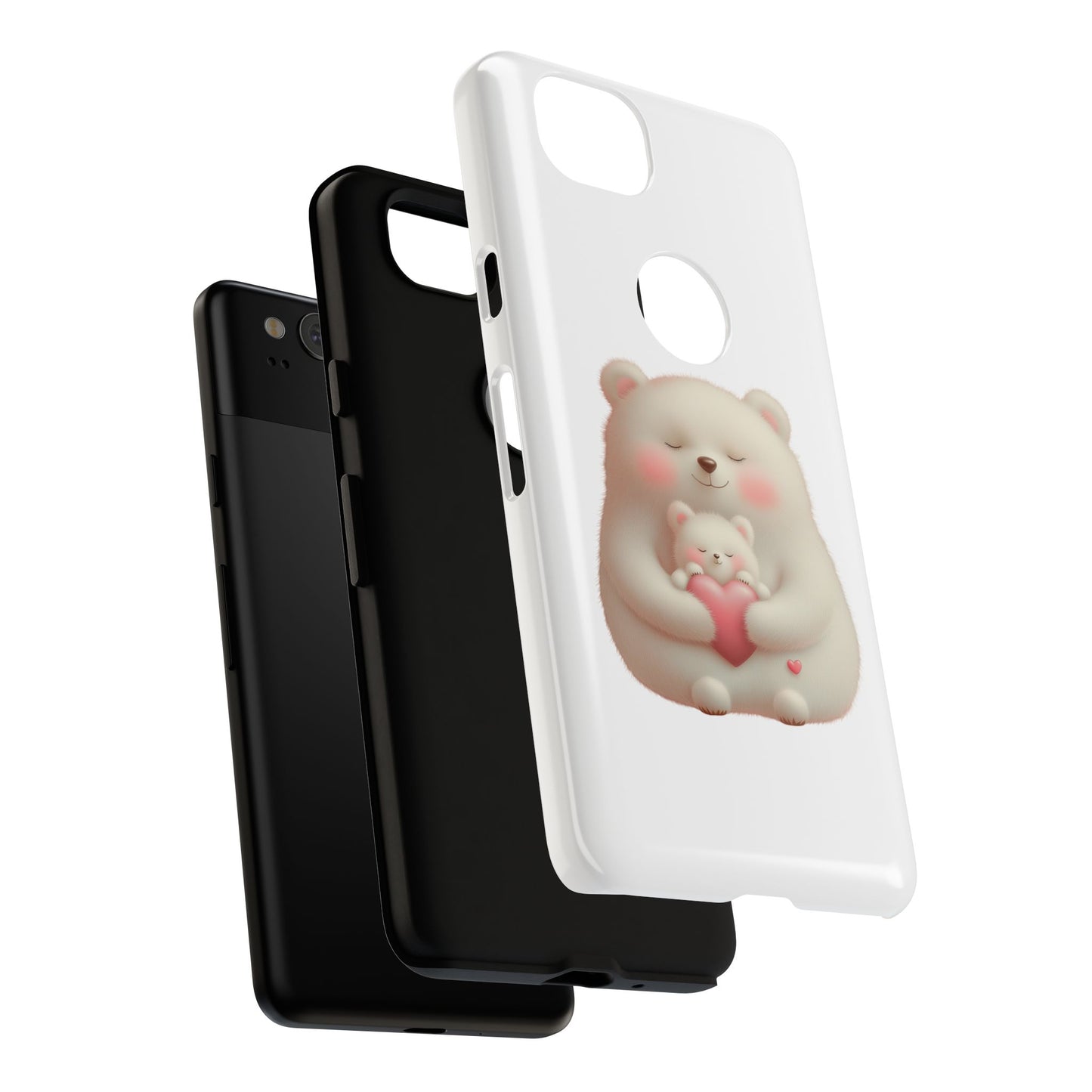 Cute Bear Phone Case, Tough Cases, Animal Lover Gift, Kids Accessories, Mother’s Day, Heartwarming Design