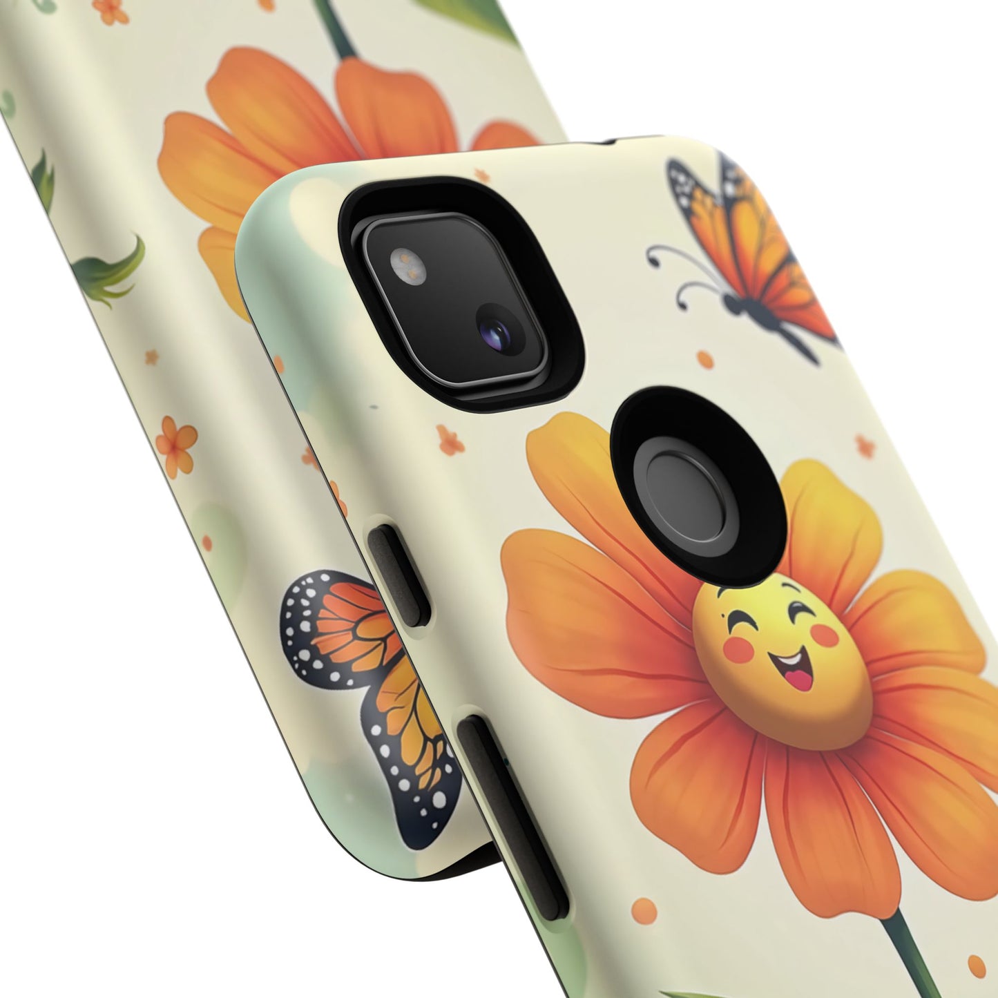Floral Phone Case with Butterfly Design, Cute Flower Phone Cover for Nature Lovers, Eco-Friendly Gift, Spring Vibes, Birthday Present
