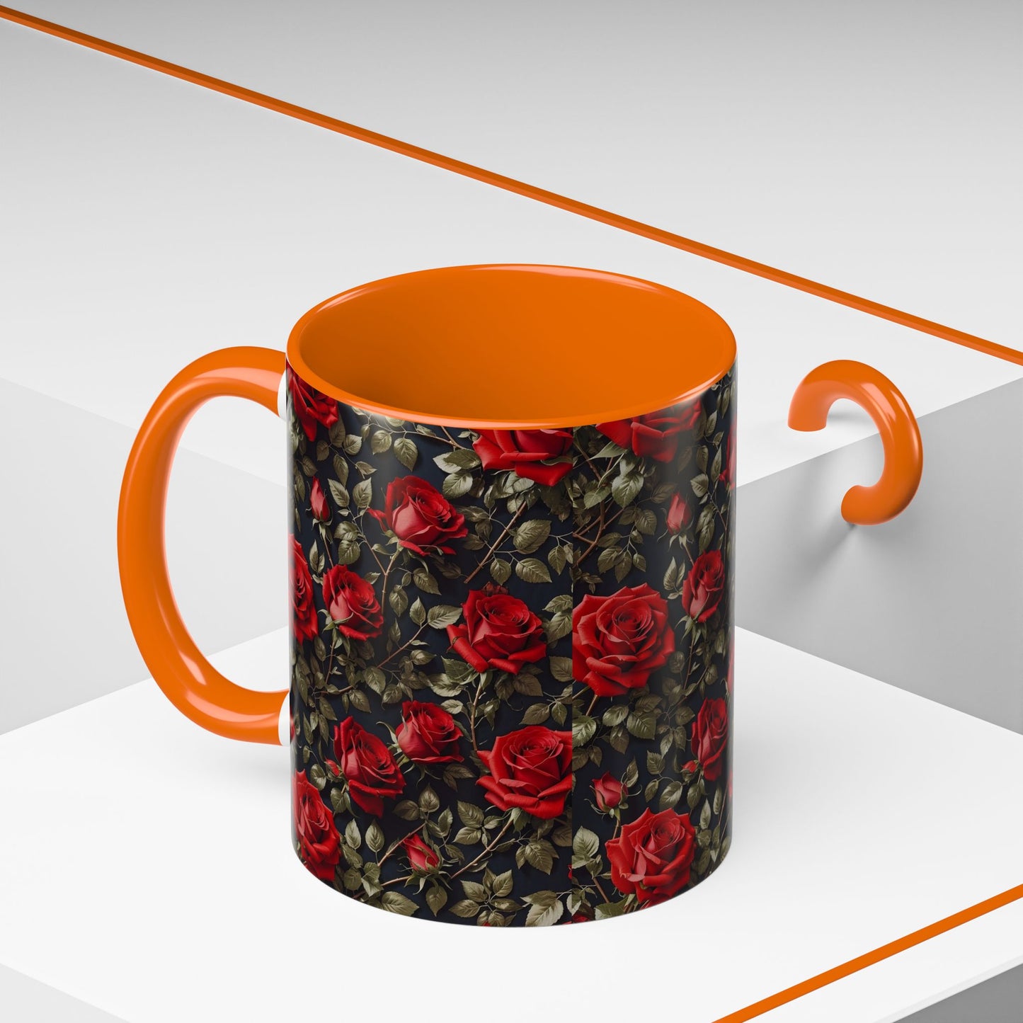 Elegant Floral Accent Coffee Mug - Black Rose Design, Gift for Her, Home Decor, Coffee Lovers, Mother's Day, Birthday