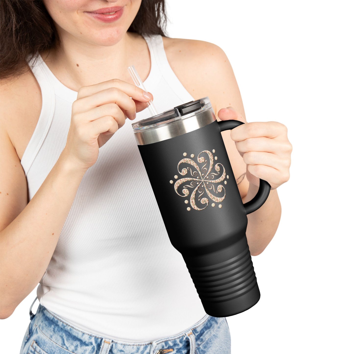 Stylish Insulated Travel Mug, 40oz - Perfect for Hot and Cold Drinks, Gifts for Coffee Lovers, Road Trips, and Office Use