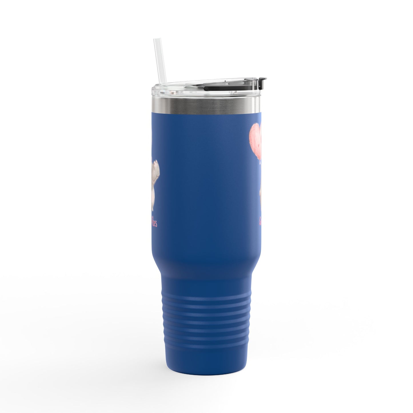 Cute Hippo Good Vibes Insulated Travel Mug | 40oz | Fun Drinkware | Perfect for Travel, Gifts, Picnic, or Daily Use
