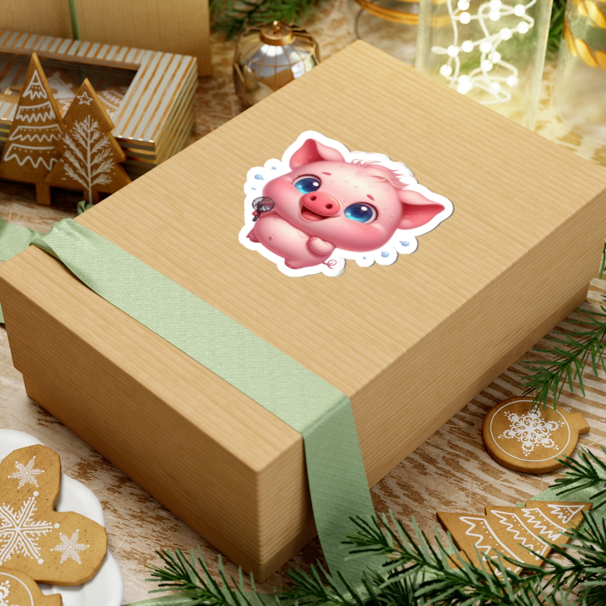 Cute Piglet Kiss-Cut Stickers, Decorative Stickers for Scrapbooking, Laptop Decals, Cute Gifts, Nursery Decor