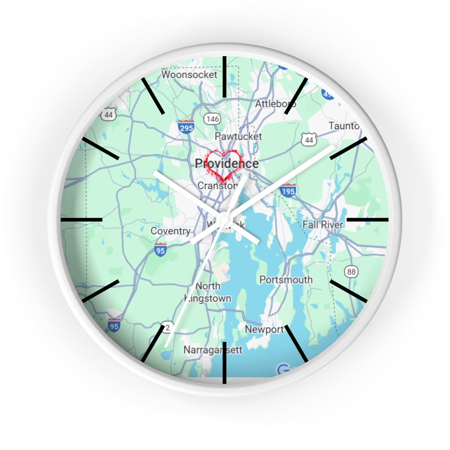 Personalized Providence Map Wall Clock | Unique Home Decor, Gift for New Home, Custom Location Clock, Modern Wall Art, Housewarming Gift