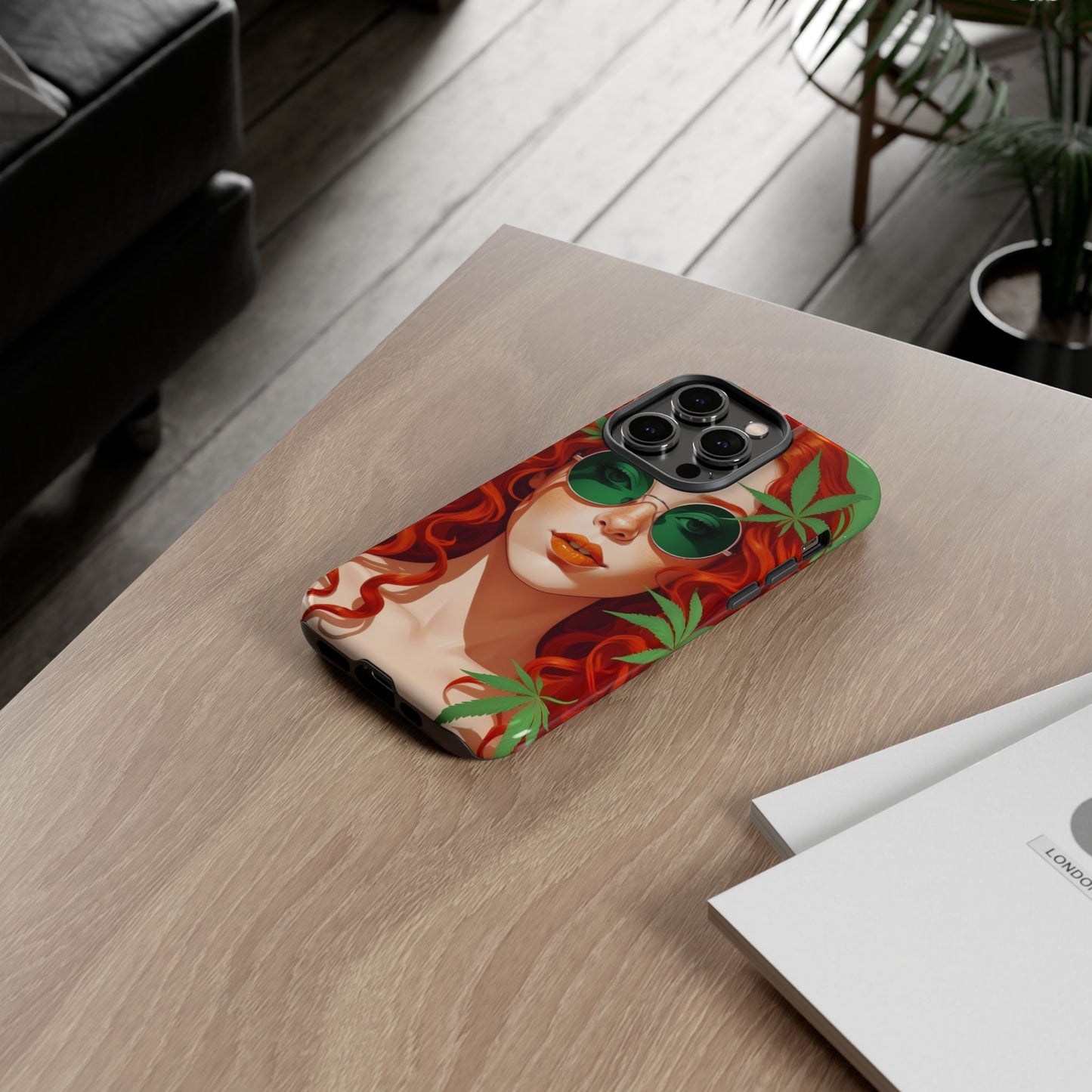 Vibrant Phone Case with Retro Greenery Design, Trendy Case for Casual Look, Gift for Her, Summer Vibes, Unique Phone Accessory