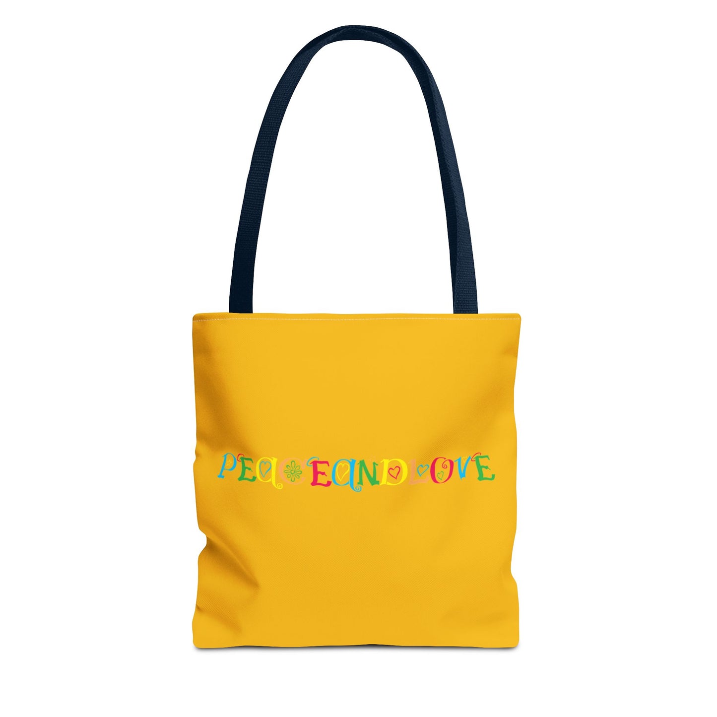 Colorful Peace and Love Tote Bag | Eco-Friendly Shopping Bag, Beach Tote, Gift for Friends, Everyday Carryall