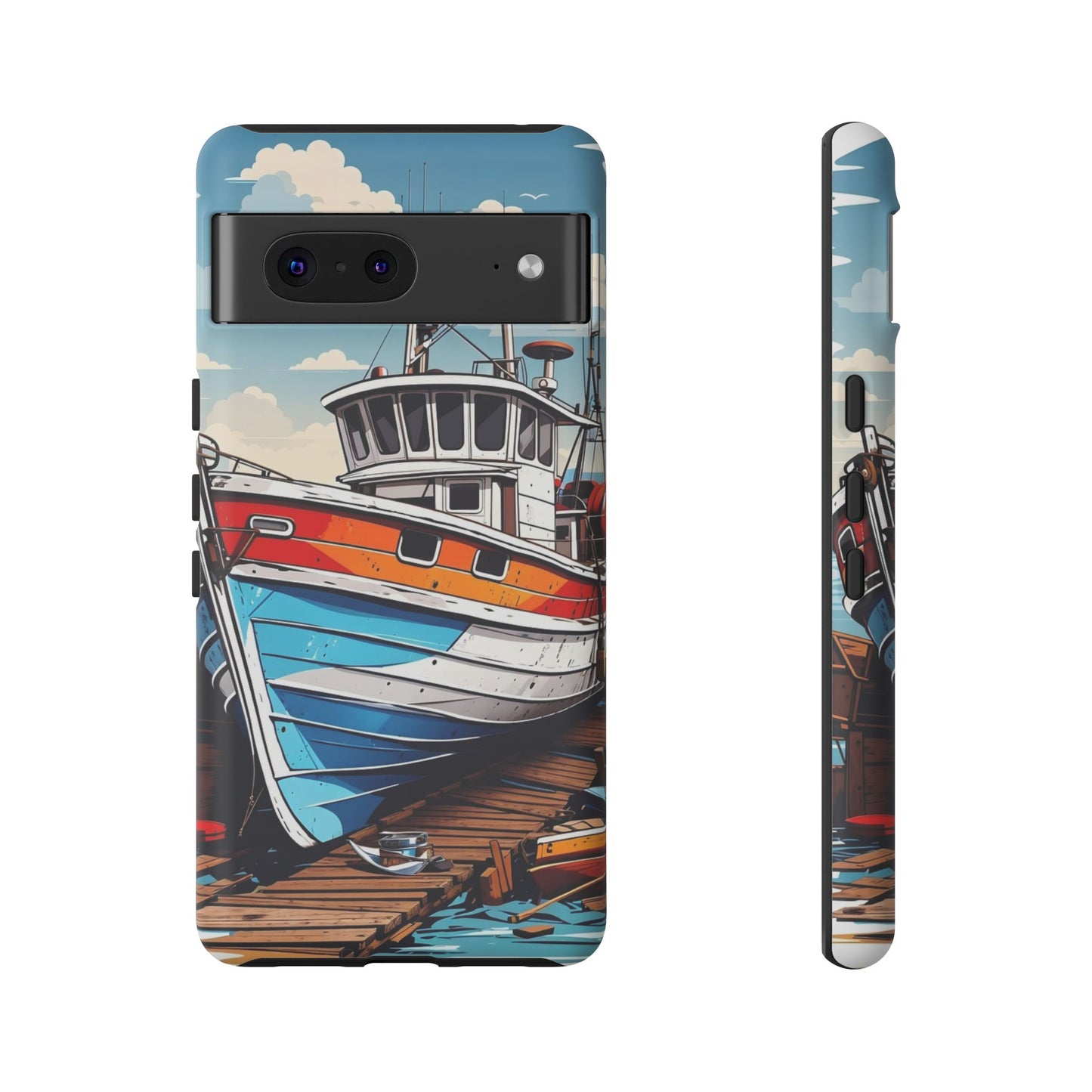 Colorful Fishing Boat Phone Case | Nautical Gift, Marine Design, Coastal Aesthetic, Summer Vibes, Sea Lover's Accessory