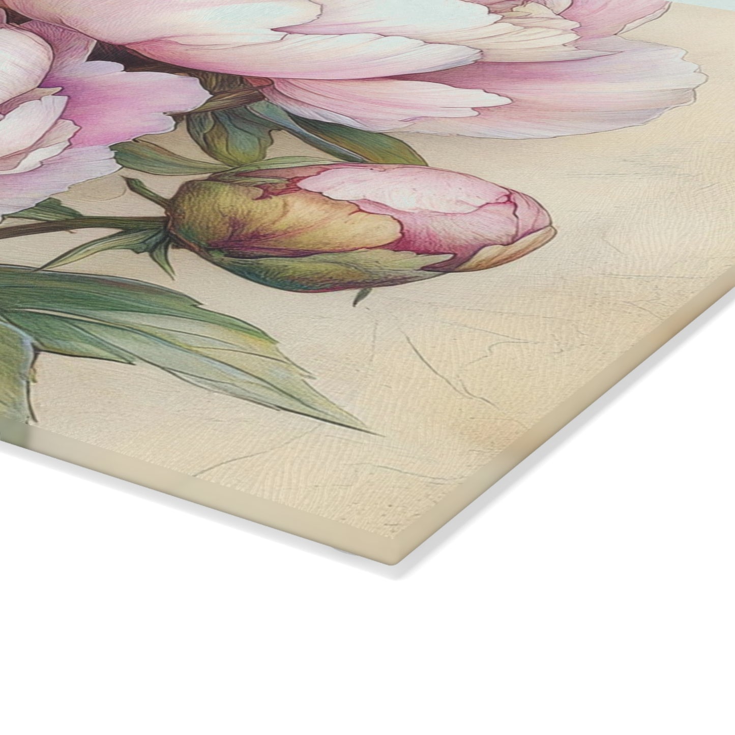 Floral Glass Cutting Board, Elegant Kitchen Décor, Gift for Home Cooks, Spring Decor, Mother's Day, Birthday Present, Artful Cooking