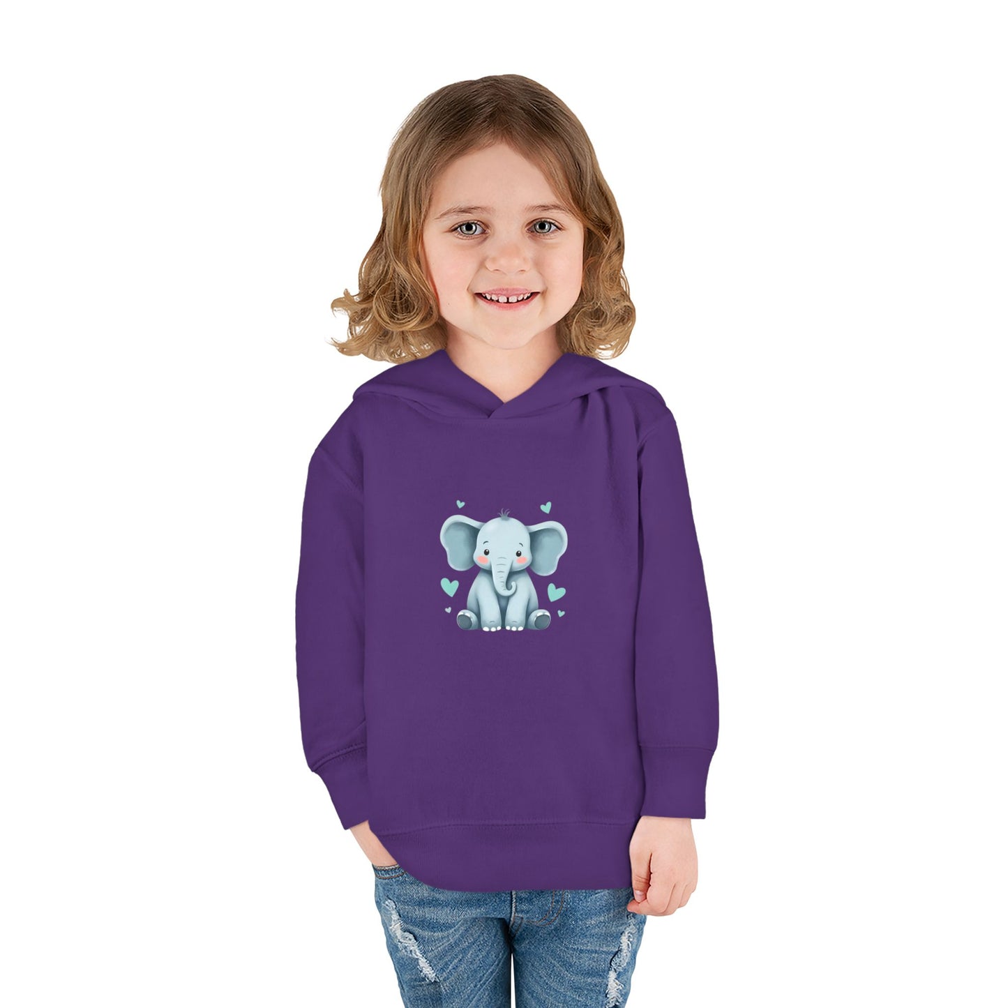 Adorable Elephant Toddler Fleece Hoodie, Kids Pullover, Baby Shower Gift, Birthday Present, Cute Animal Apparel, Cozy Toddler Wear