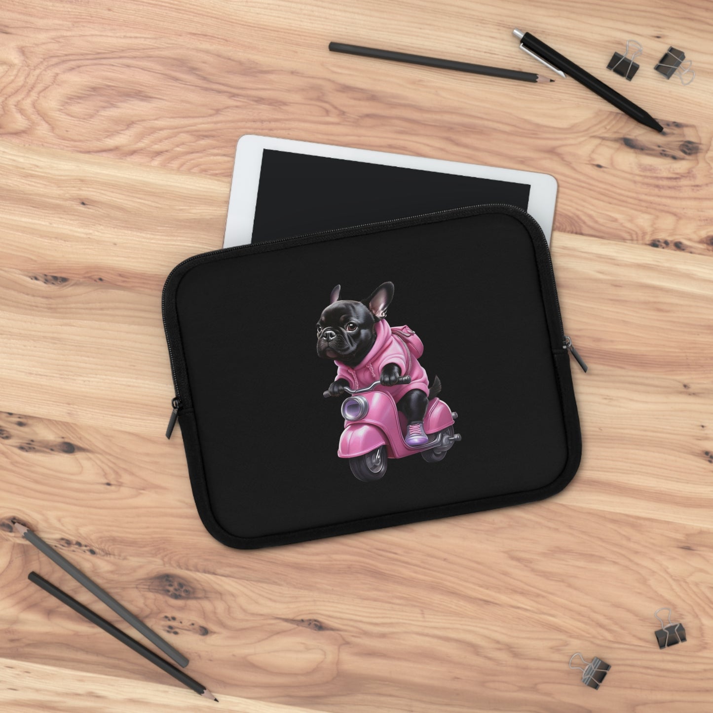Cute French Bulldog Laptop Sleeve, Unique Pet Lover Gift, Tech Accessories, Dog Themed Sleeve, Birthday Present, Stylish Protection