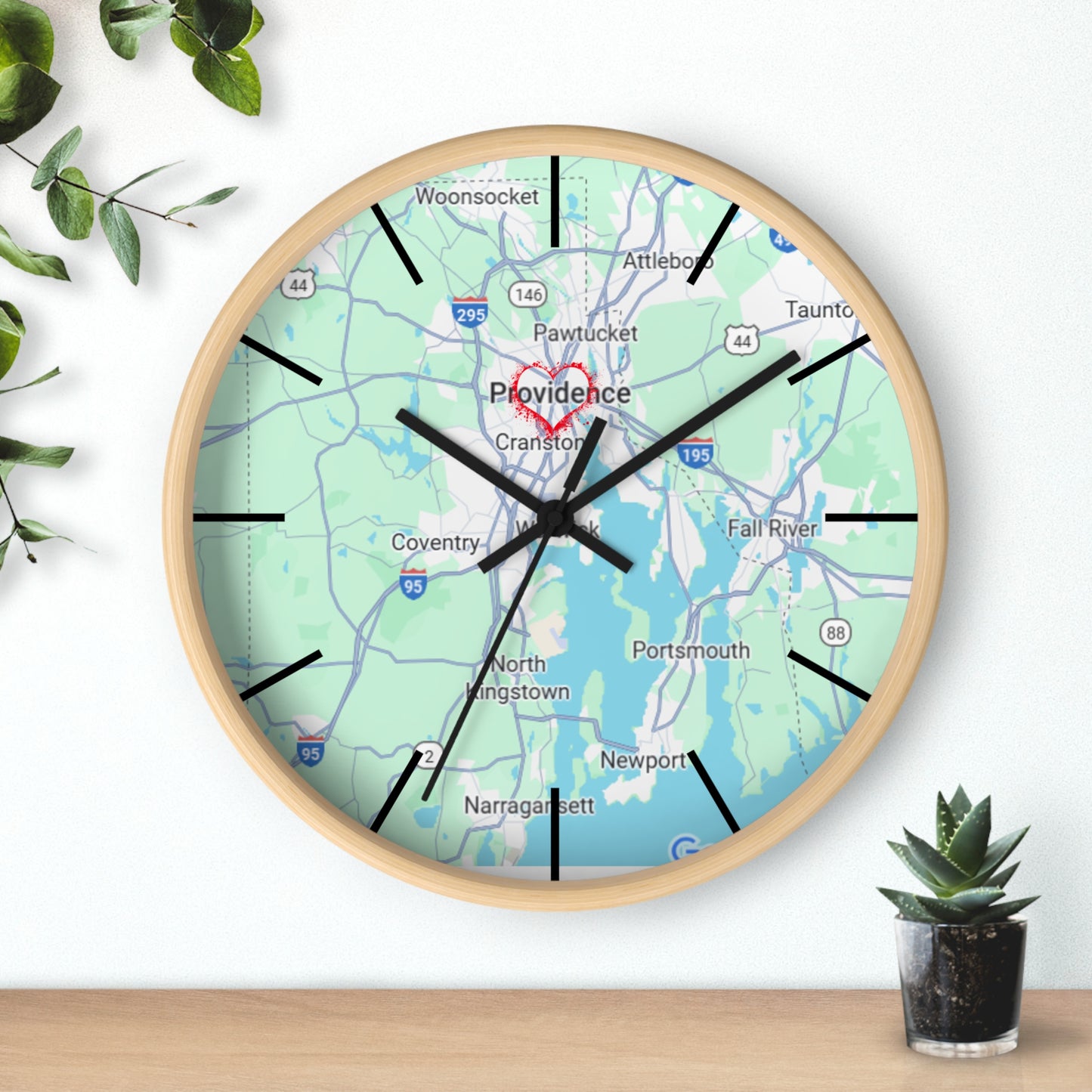 Personalized Providence Map Wall Clock | Unique Home Decor, Gift for New Home, Custom Location Clock, Modern Wall Art, Housewarming Gift