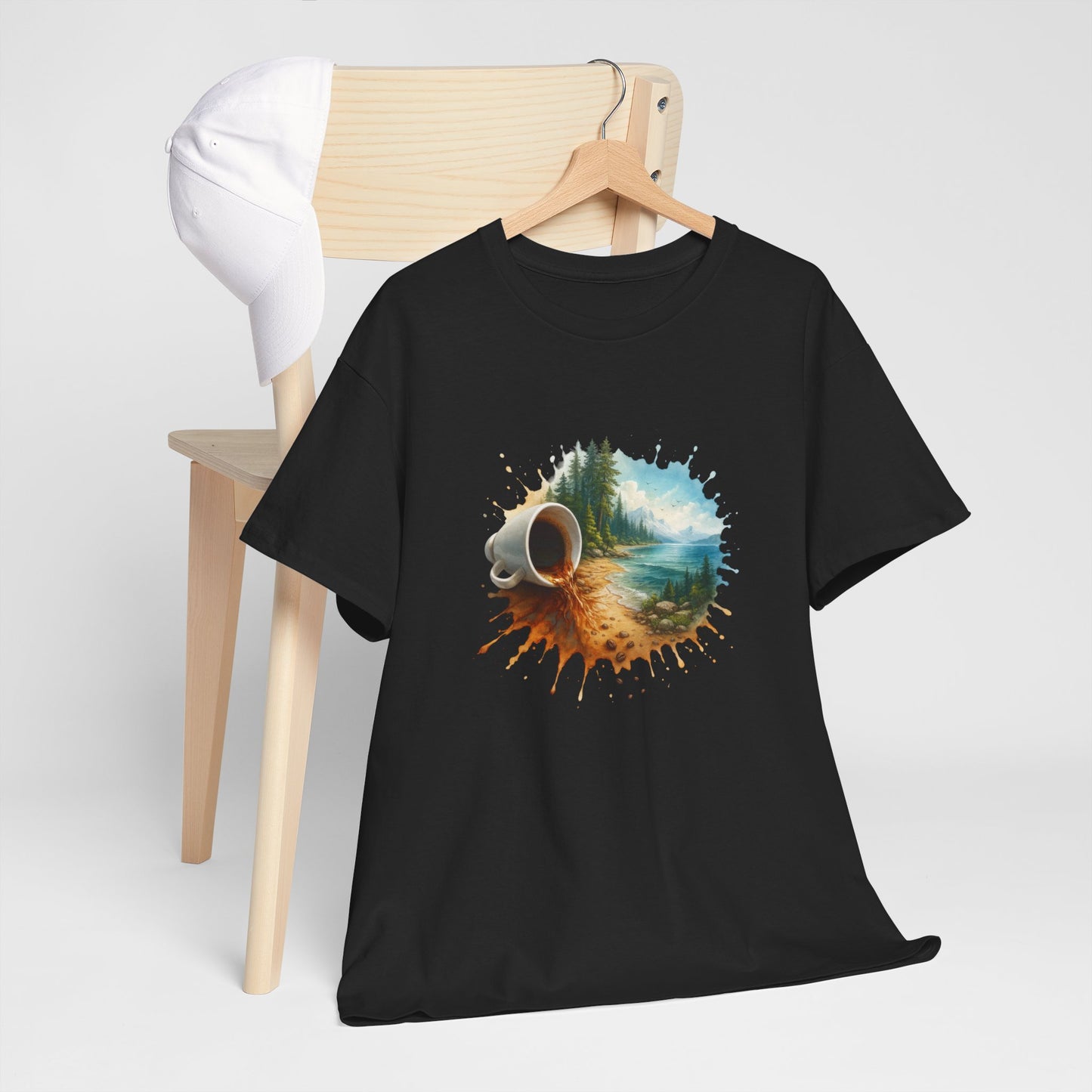 Nature-Inspired Unisex Heavy Cotton Tee, Casual Outfit, Gift for Nature Lovers, Camping Apparel, Outdoor Adventure Shirt