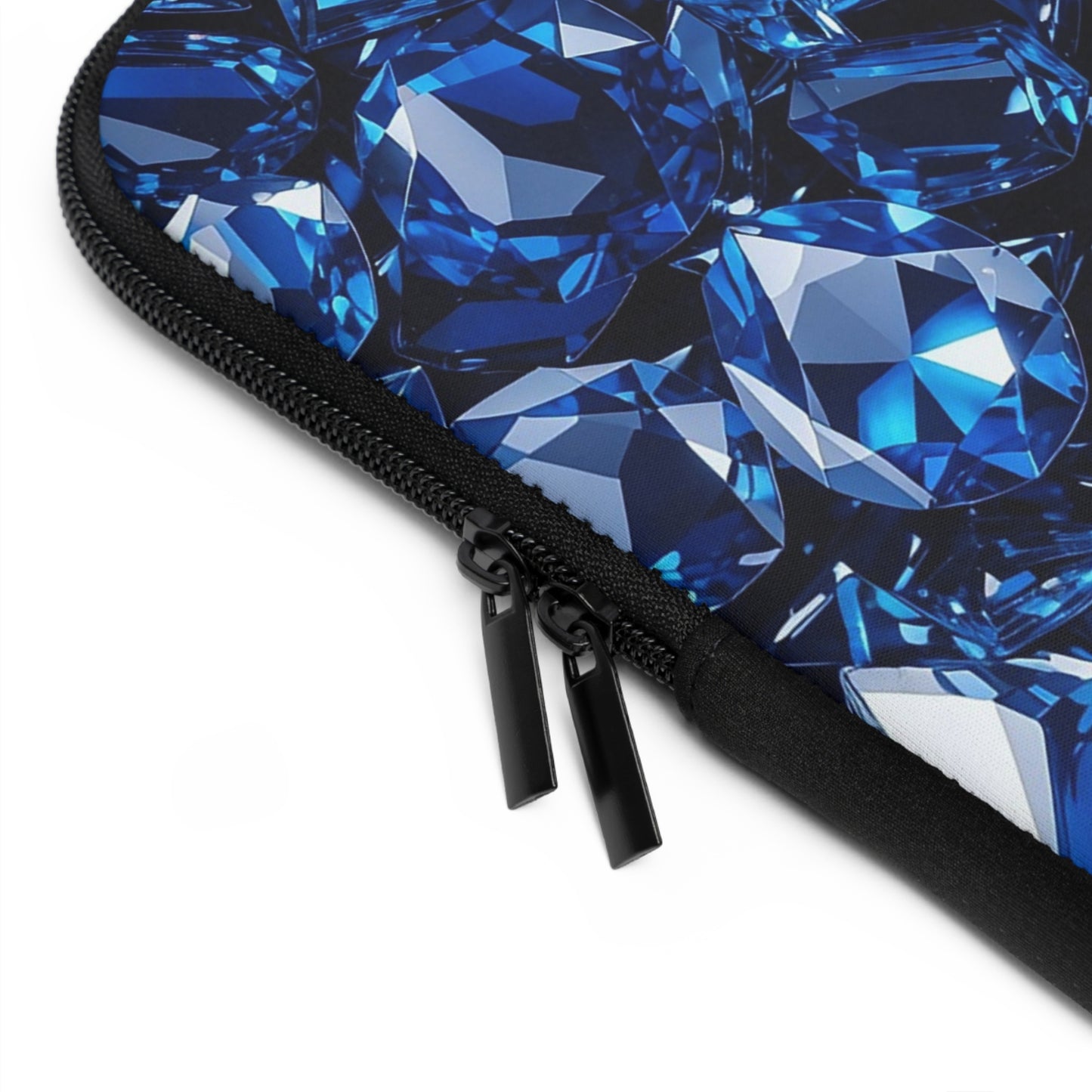 Glamorous Blue Gemstone Laptop Sleeve, Stylish Tech Case, Gemstone Pattern Envelope, Office Accessory, Gift for Her, Unique Laptop Bag