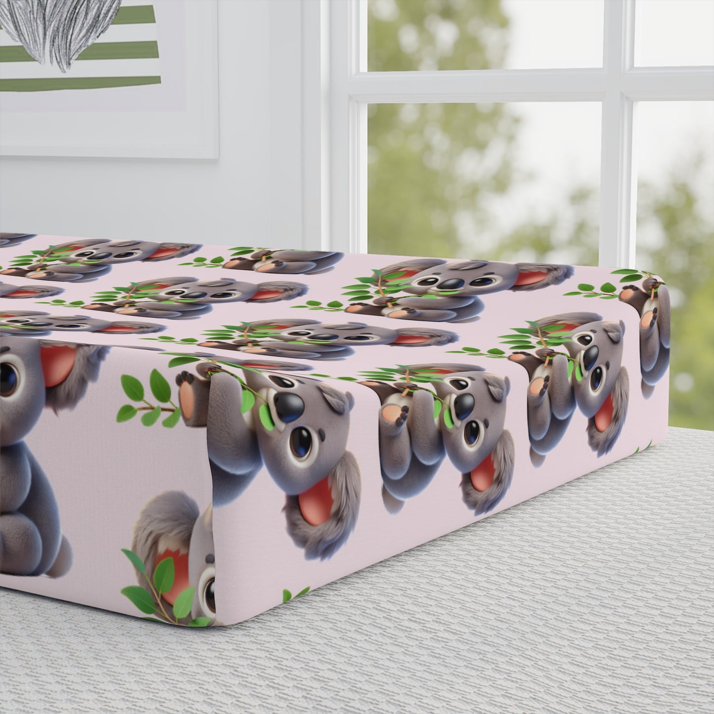 Cute Koala Baby Changing Pad Cover | Nursery Decor, Baby Shower Gift, Playroom Accessories, Animal Print, Gift for New Parents