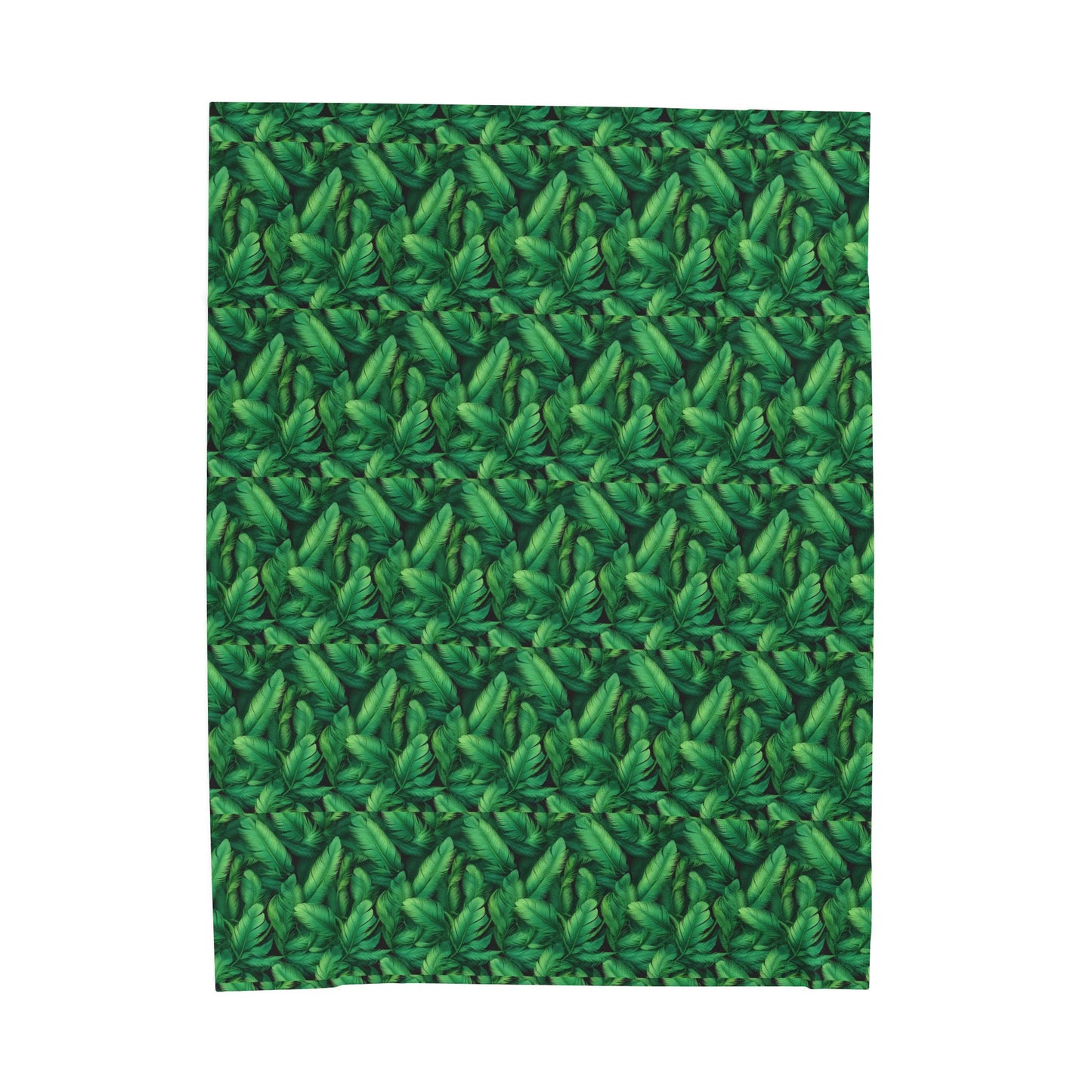 Lush Green Leaf Velveteen Plush Blanket, Cozy Home Decor, Gift for Plant Lovers, Tropical Vibes, Perfect for Holidays, Picnic, & Cozy Nights