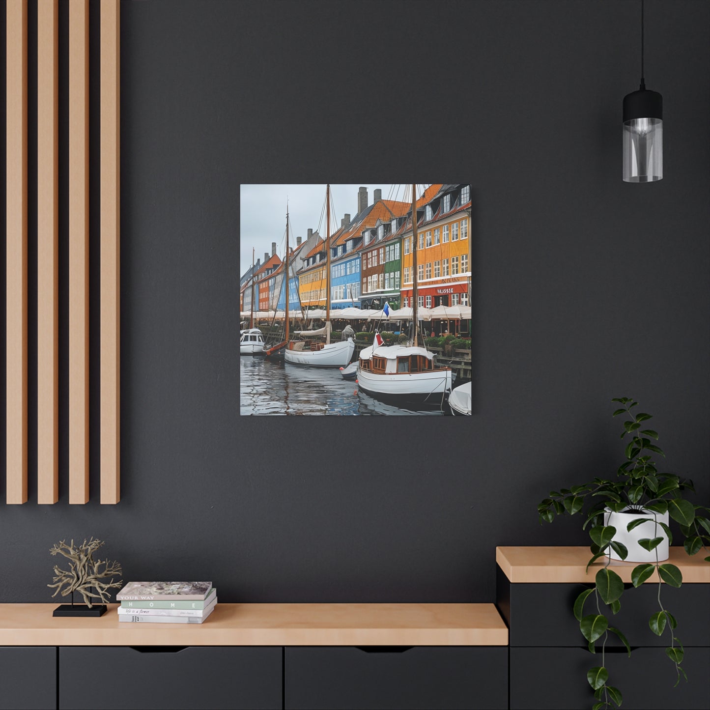 Coastal Canvas Print, Vibrant Harbor Art, Nautical Home Decor, Gift for Sailors, Maritime Wall Art