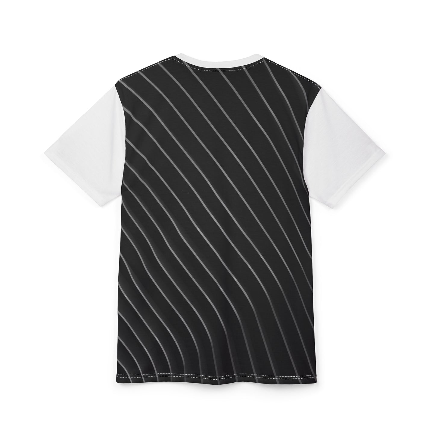 Stylish Unisex Cut Sew Tee, Trendy Striped Black and White Shirt