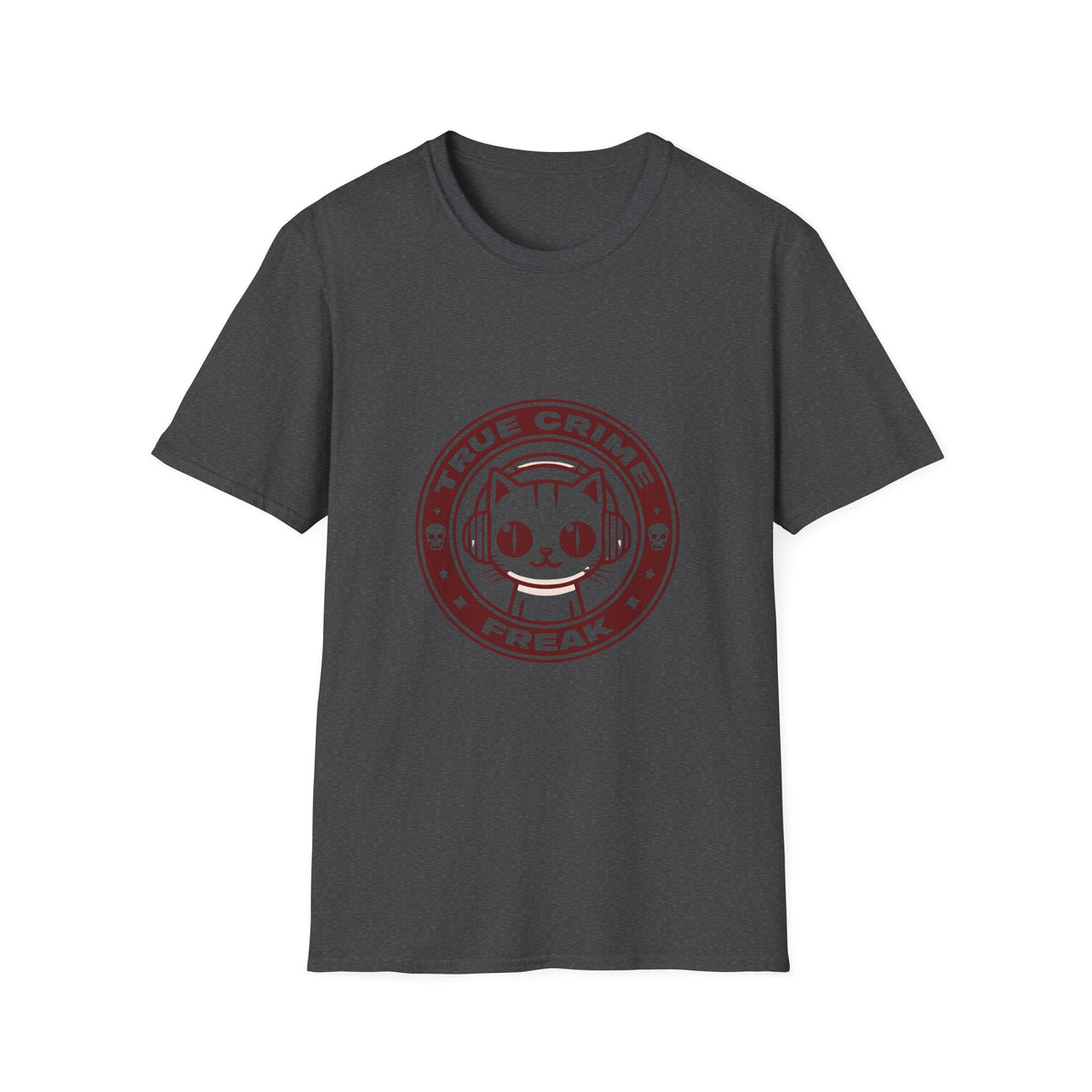 True Crime Freak Cat T-Shirt – Cute Kitty Badge Tee for True Crime Fans