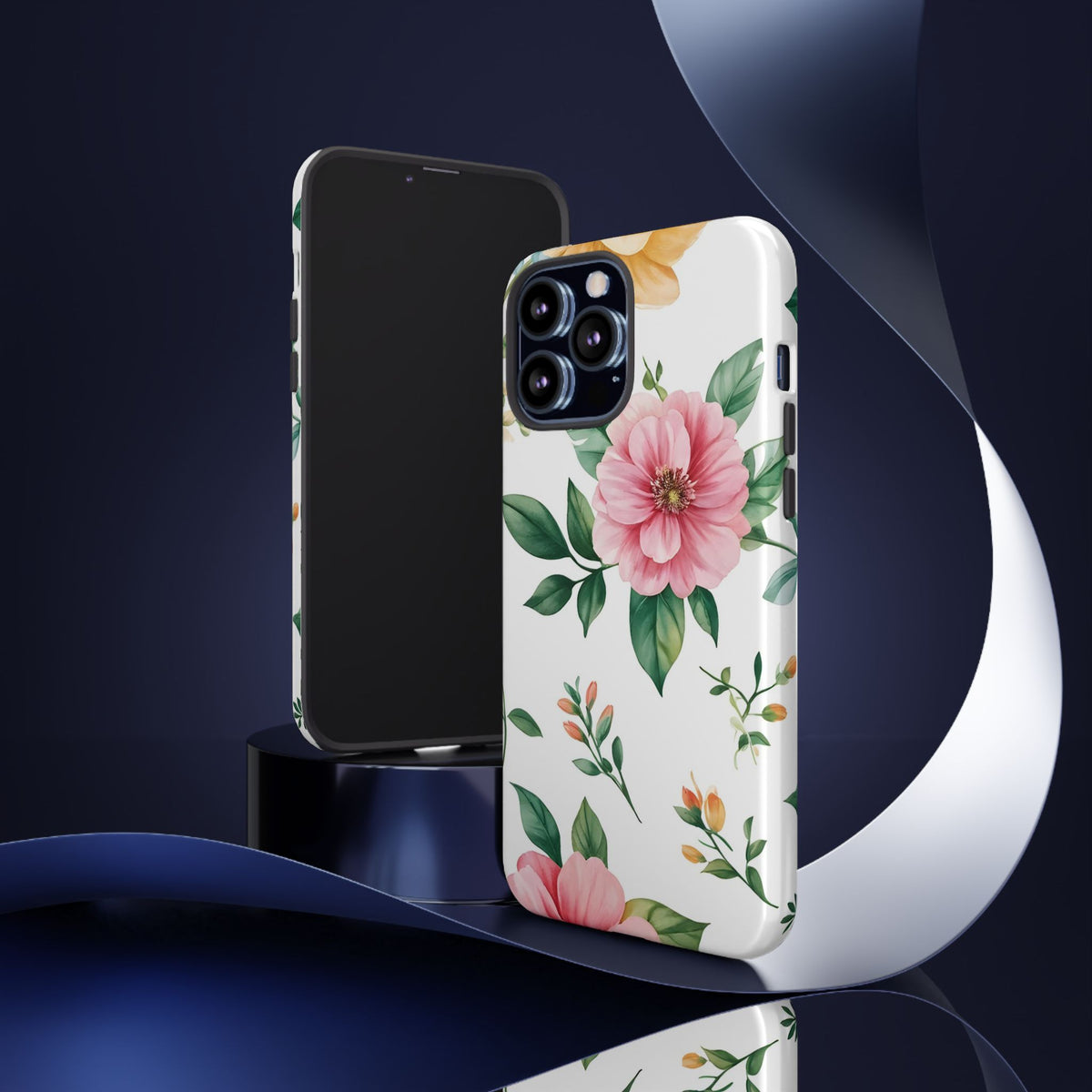 Floral Tough Phone Case — Pink Peony Protective Phone Cover
