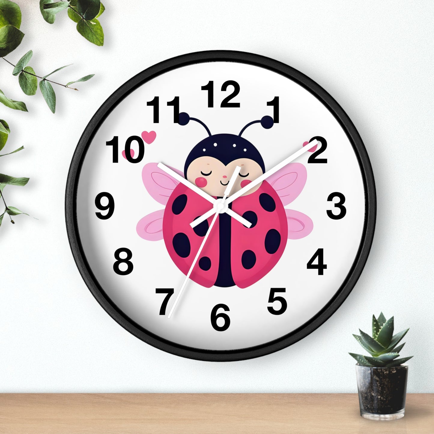 Cute Ladybug Wall Clock, Children's Room Decor, Playroom Wall Art, Birthday Gift, Nursery Timepiece