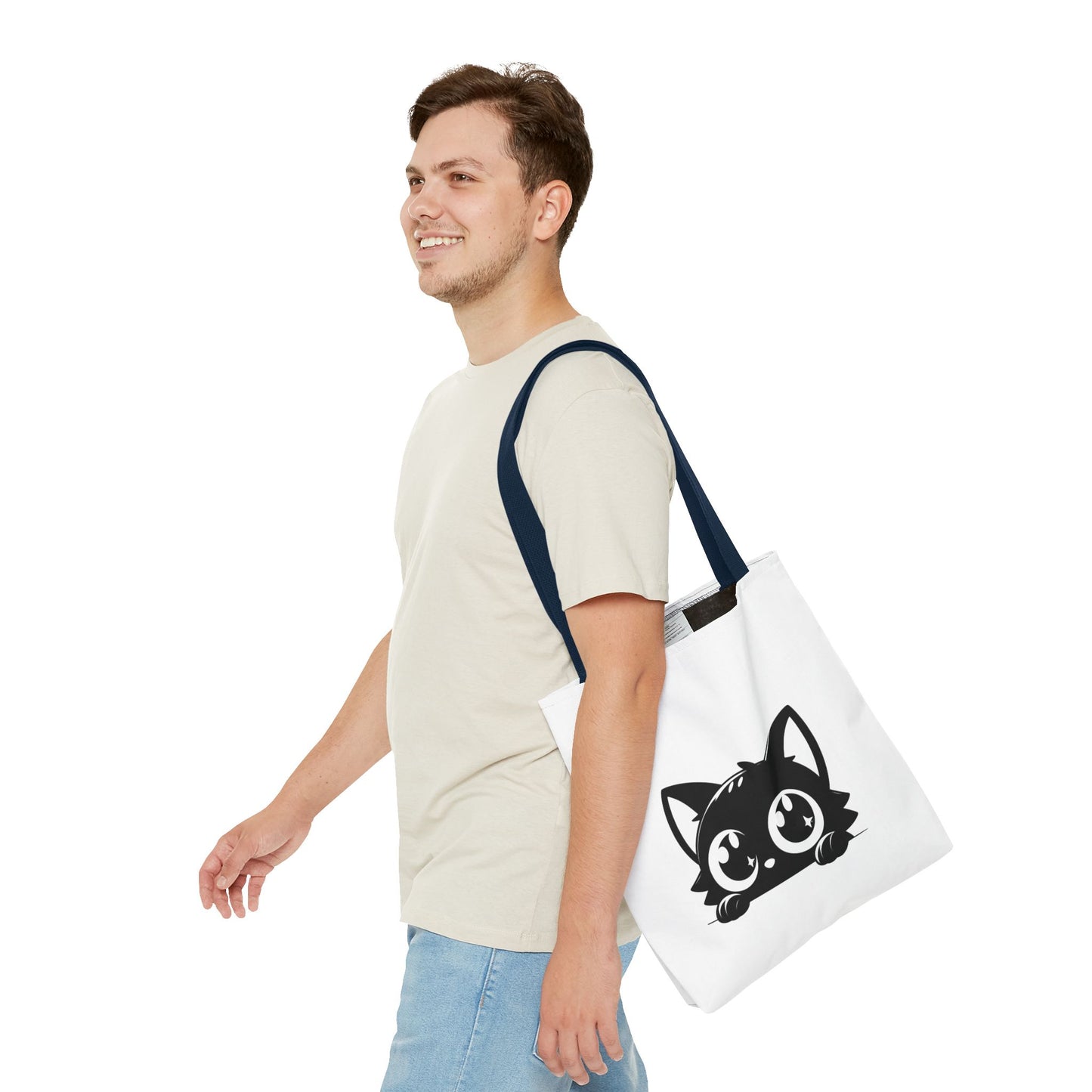 Adorable Cat Face Tote Bag | Cute Kitten Shopping Bag | Gift for Cat Lovers | Everyday Use | Eco-Friendly Accessory
