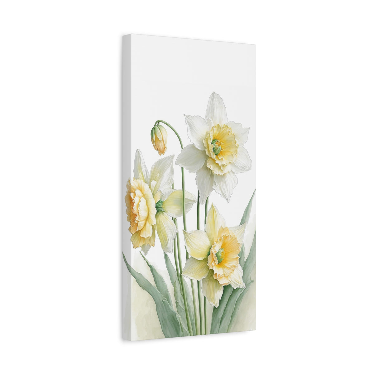 Matte Canvas, Stretched, 1.25" beautiful flowers white and yellow.