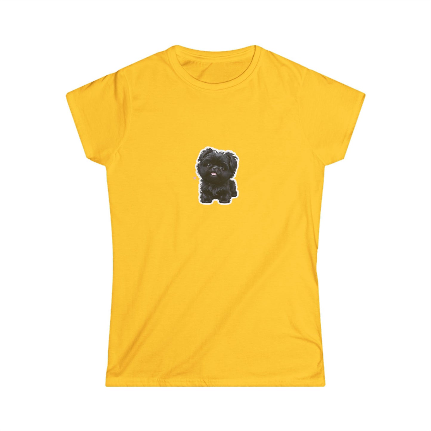 Cute Dog Graphic Women's Softstyle Tee, Pet Lover Gift, Casual Wear, Dog Mom Shirt, Animal Lover Top, Birthday Gift, Everyday Comfort