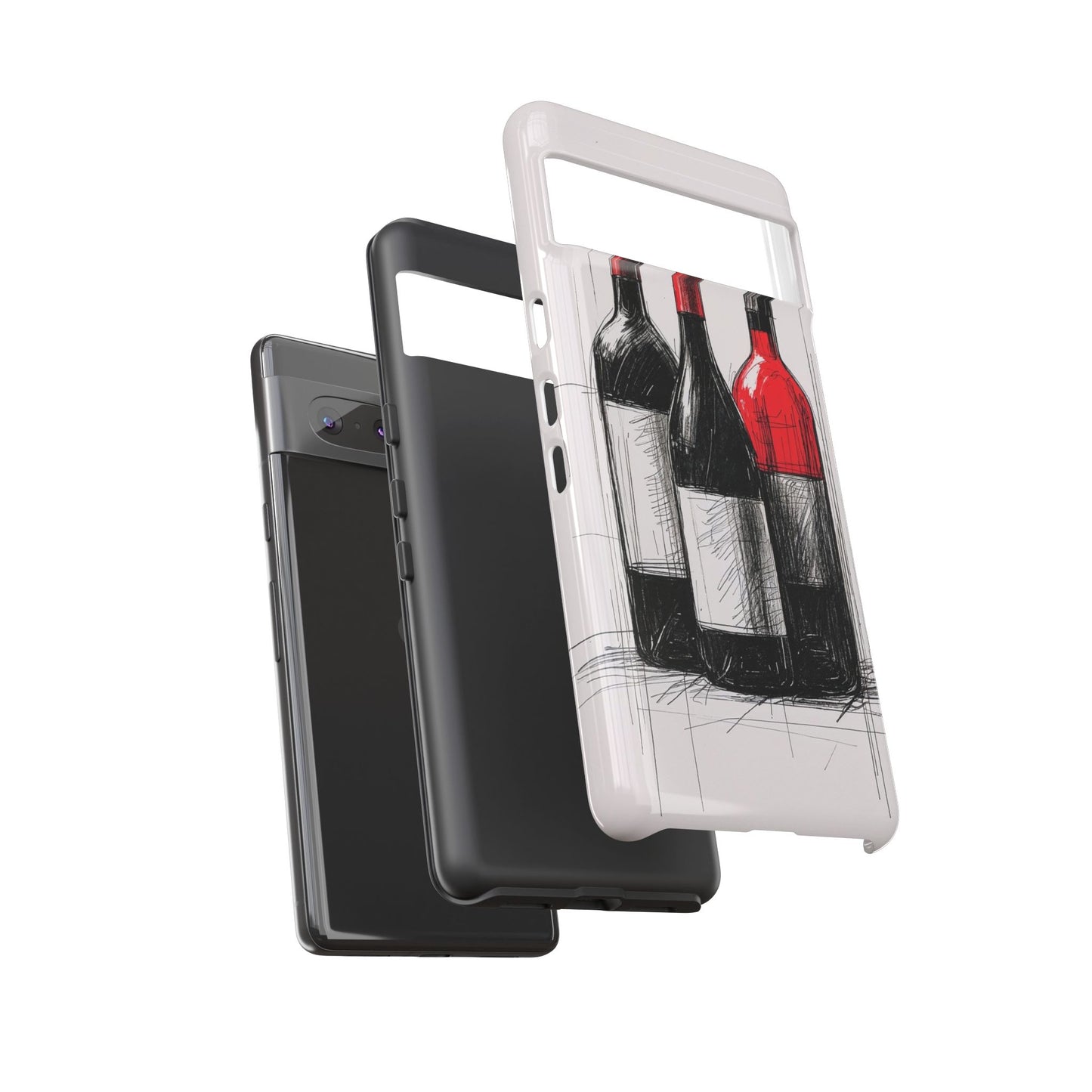 Wine Lover's Phone Case, Tough Phone Cover, Artistic Wine Design, Gift for Wine Enthusiasts, Customizable Case, Unique Wine Art