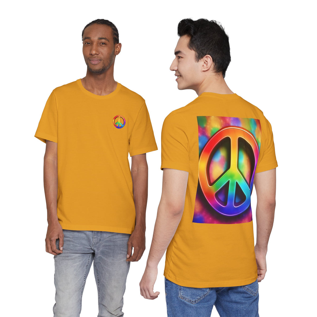 Peace Sign Tie-Dye Tee — Rainbow Hippie Peace Symbol T-Shirt