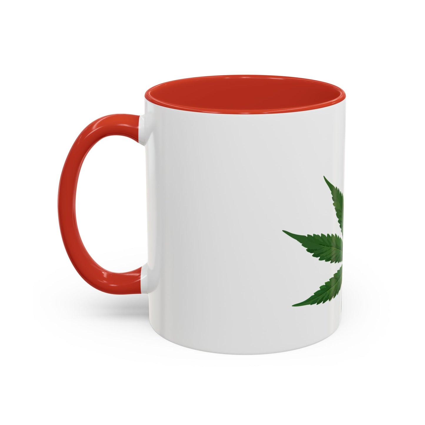 Marijuana Leaf Accent Coffee Mug | Cannabis Lover's Gift, Unique Coffee Cup, Pothead Mug, Stoner Gift Idea, Greenery Decor