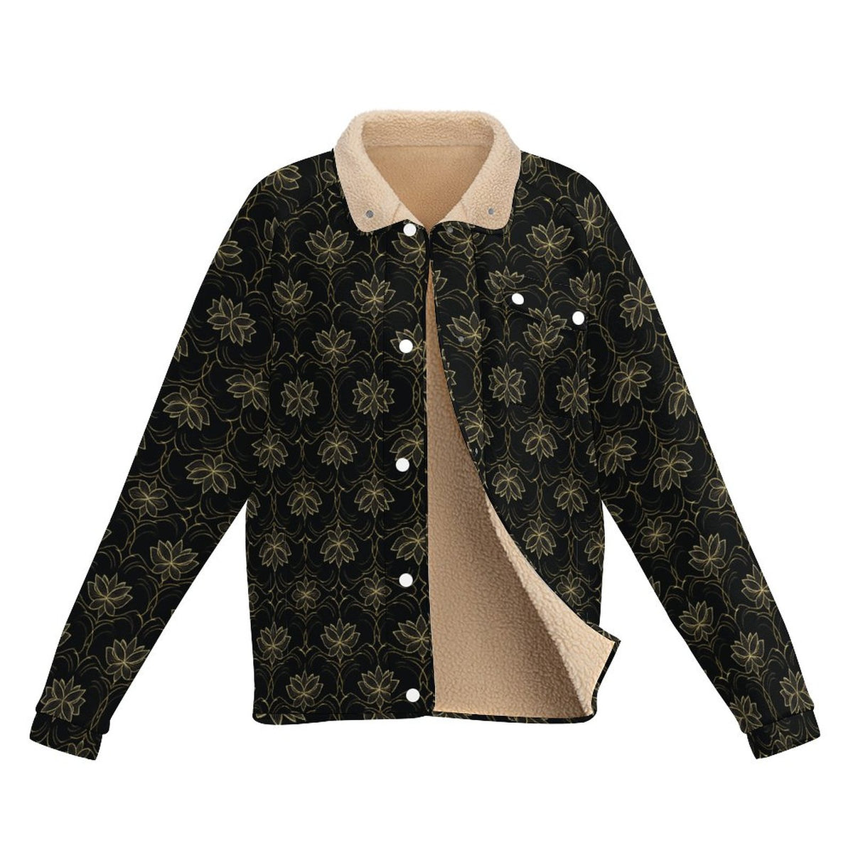 Stand-up Collar Fleece Casual Jacket