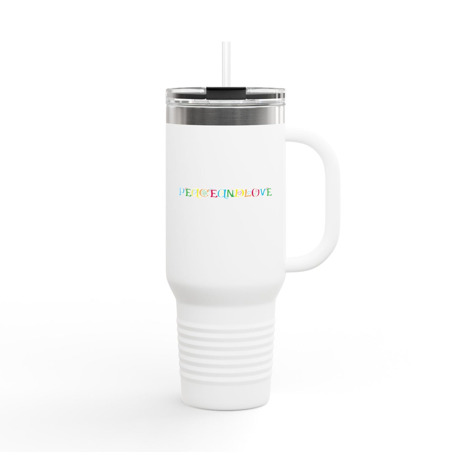 Rainbow Love Insulated Travel Mug, 40oz | Perfect Gift for Coffee Lovers | Eco-Friendly Drinkware | Travel Companion | Summer Vacation