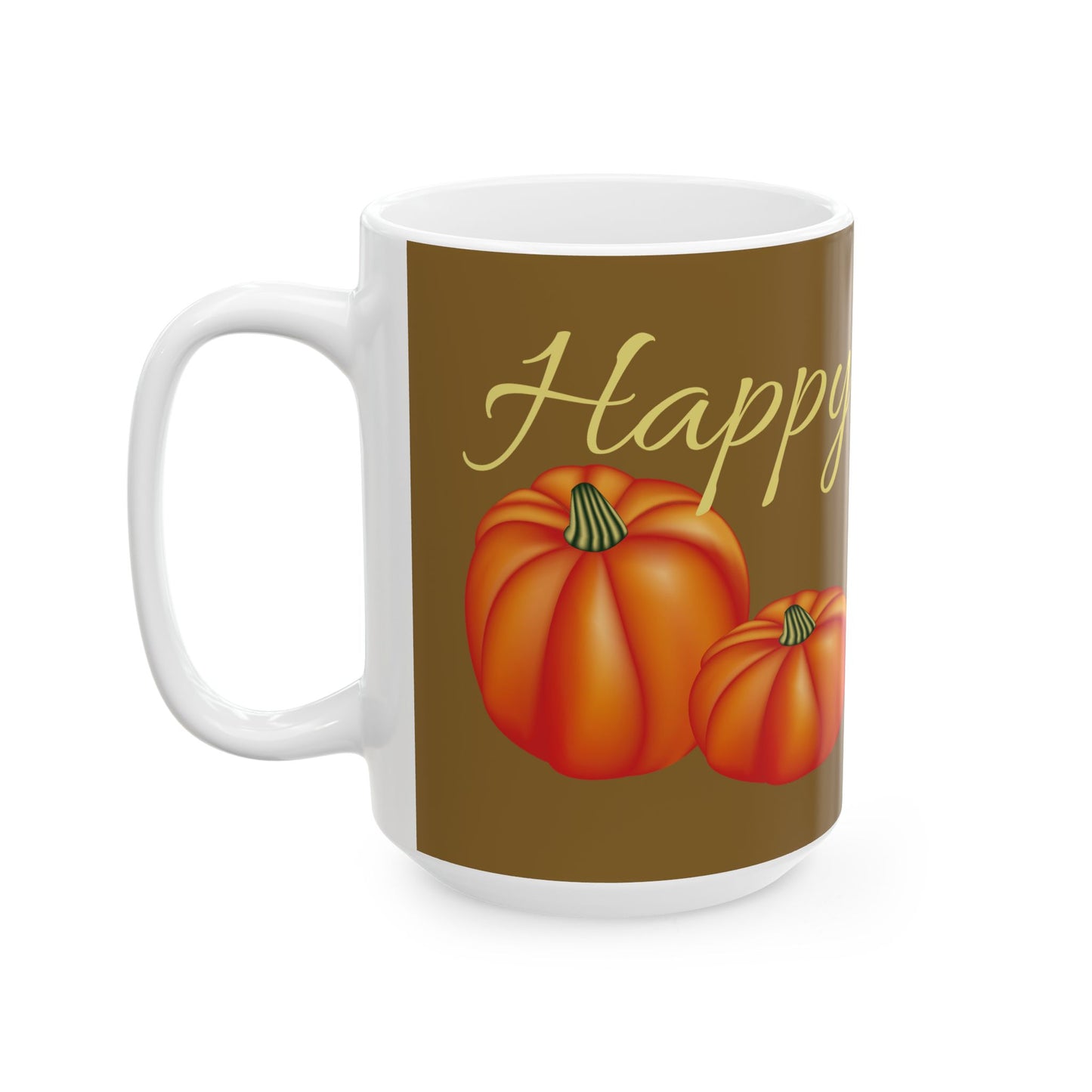 Halloween Pumpkin Ceramic Mug - Happy Harvest, Fall Coffee Cup, Autumn Drinkware, Seasonal Gift, Cozy Home Decor