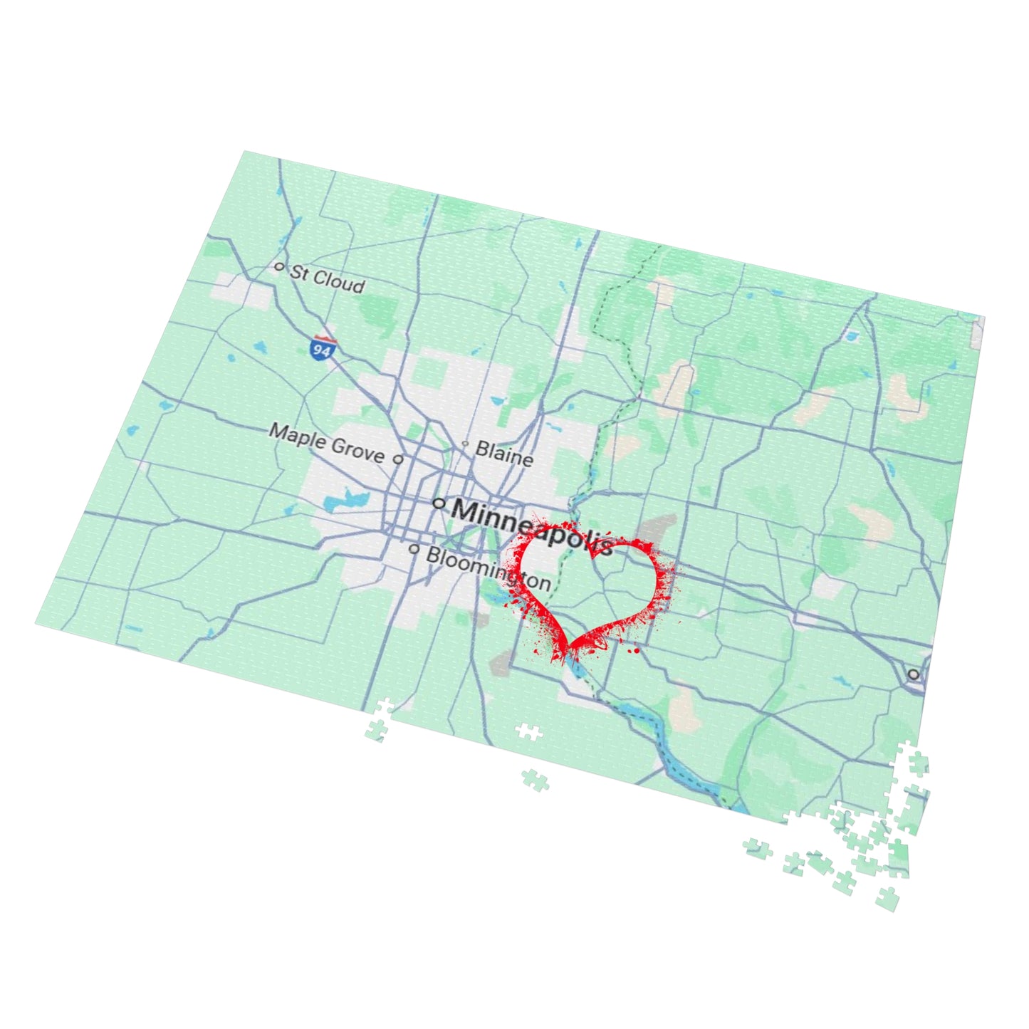 Heartwarming Minneapolis Jigsaw Puzzle with Tin, Personalized Gift, Home Decor, Family Activity, Travel Souvenir, Map Puzzle