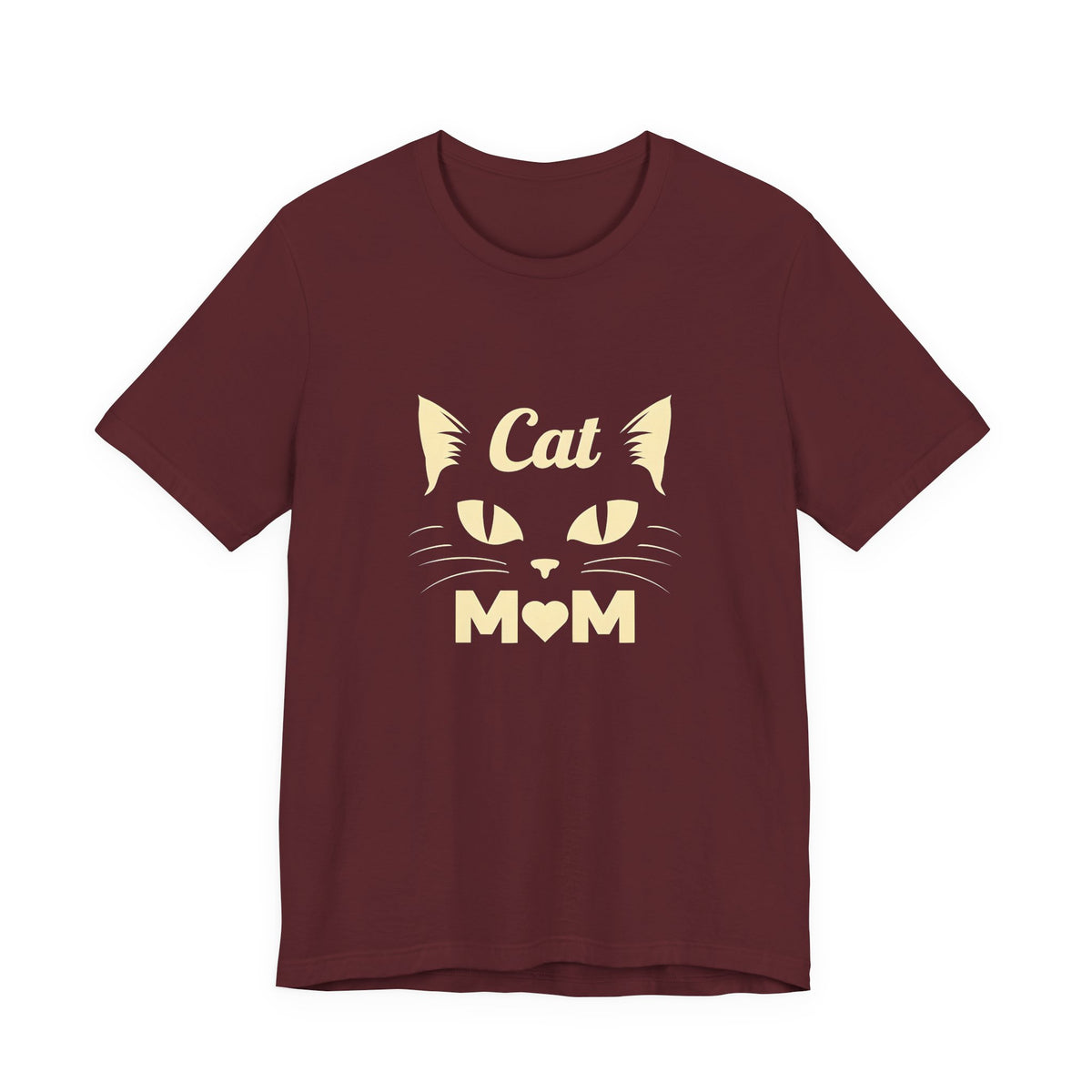 Cat Mom T-Shirt — Cute Cat Face Graphic Tee for Cat Lovers