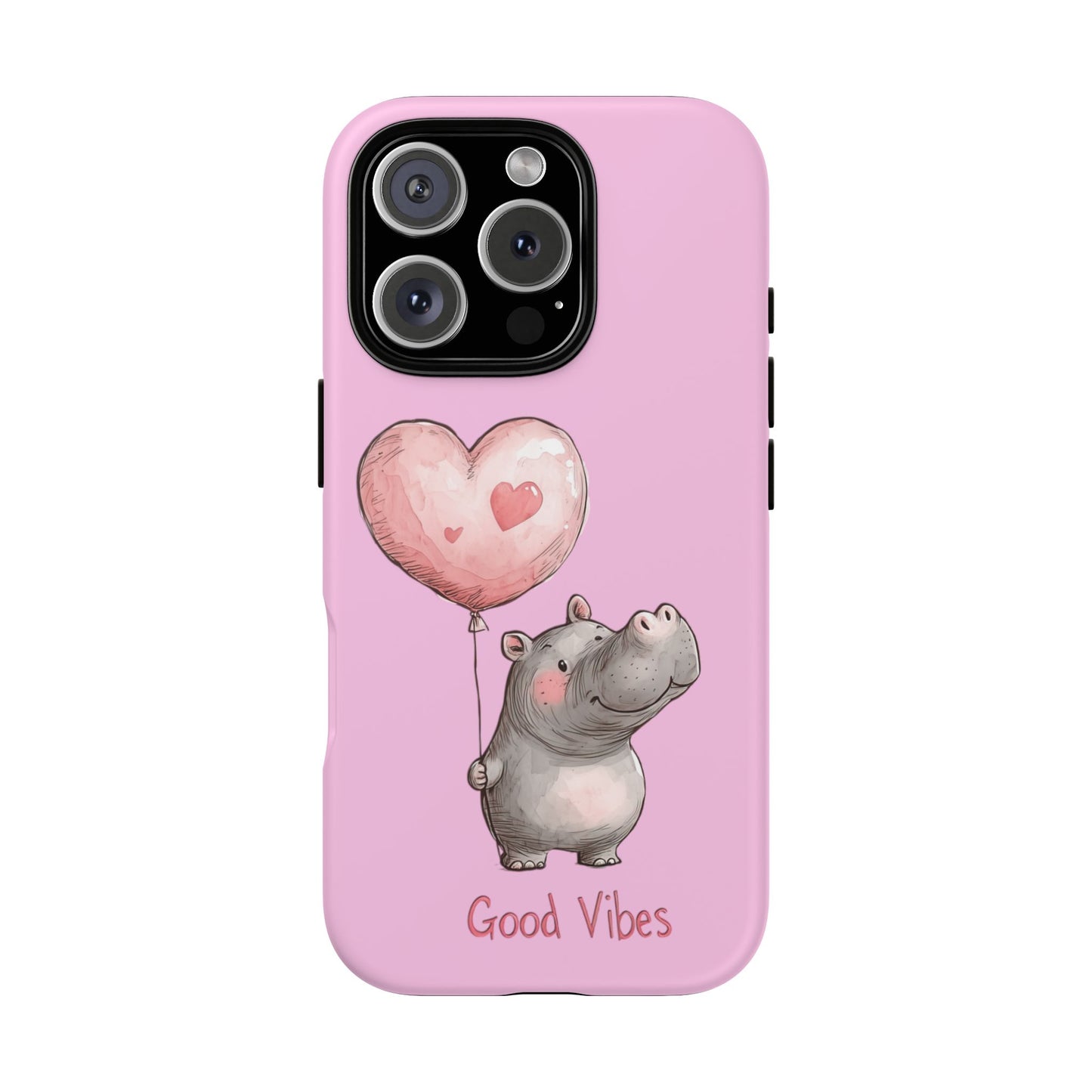 Cute Hippo Phone Case | Good Vibes, Gift for Friends, Cute Phone Accessories, Animal Lover Gift, Happy Phone Cover