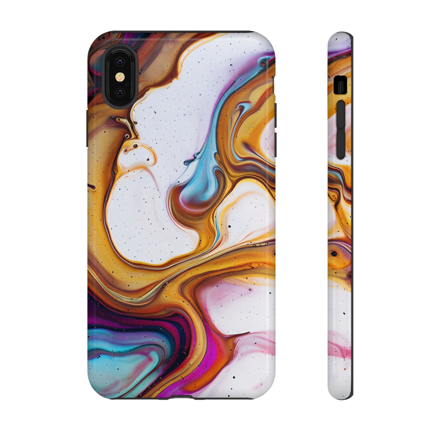Artistic Phone Case, Tough Cases with Colorful Marble Design
