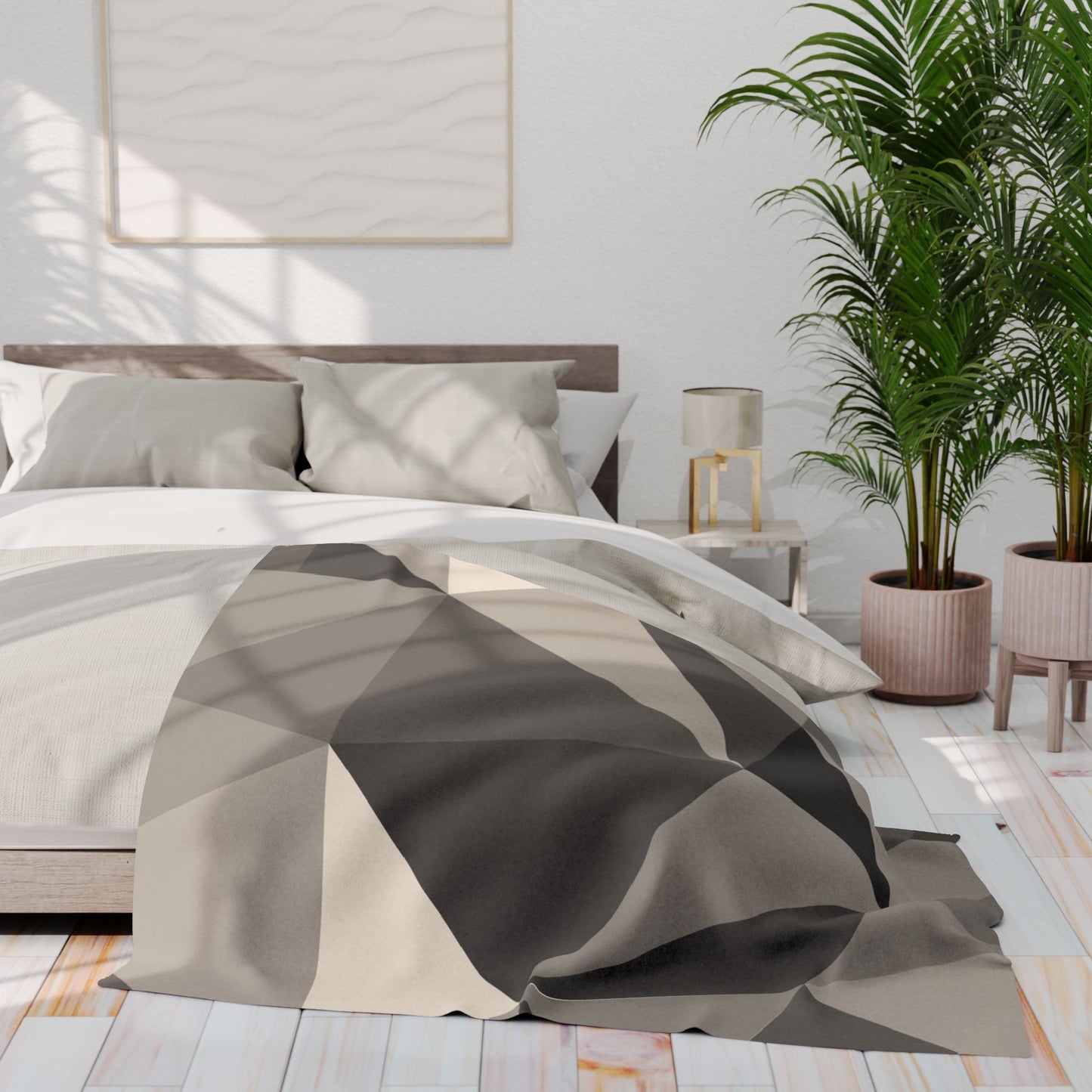 Modern Geometric Arctic Fleece Blanket, Cozy Throw Blanket, Home Decor, Gifts for Her, Minimalist Blanket, Warm Sofa Accessory
