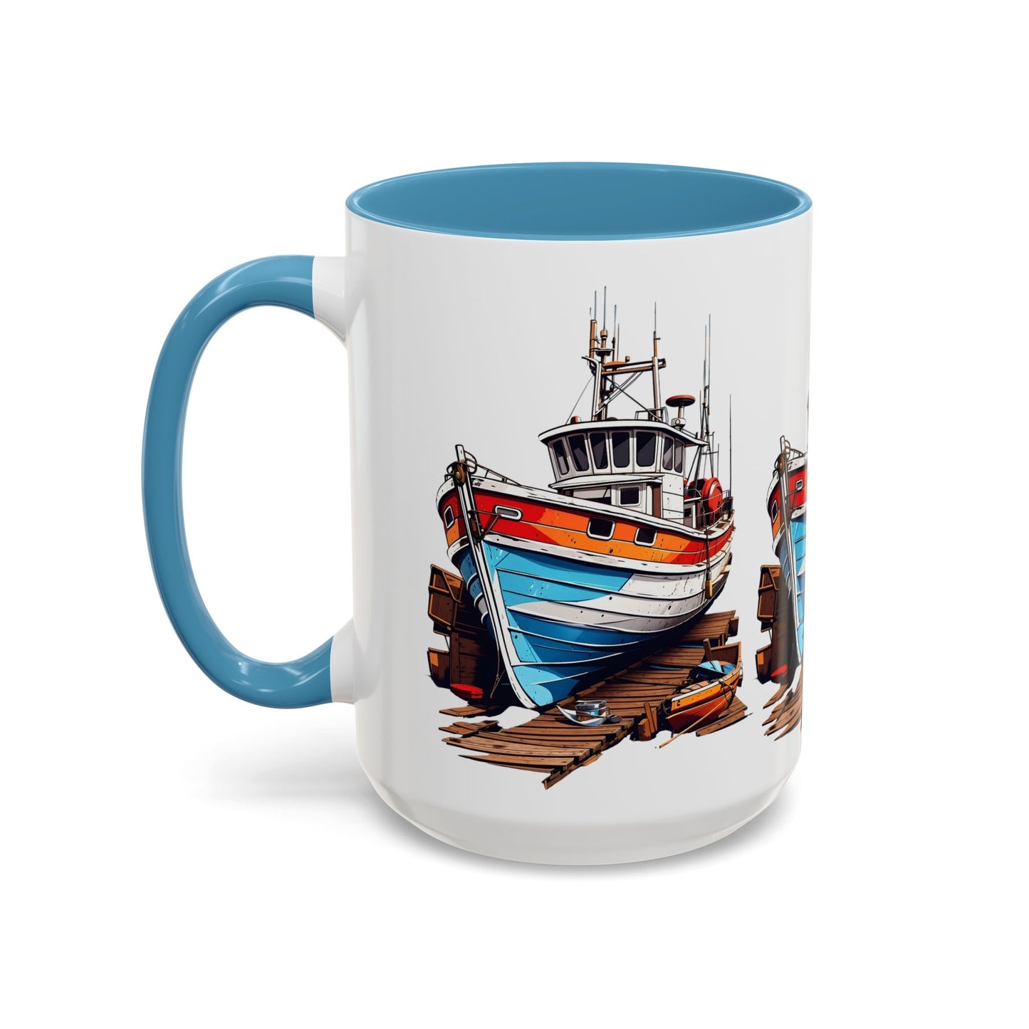 Nautical Accent Coffee Mug | Perfect for Boat Lovers, Sailor Gifts, Coastal Decor, Unique Gift Idea, Custom Artwork Mug