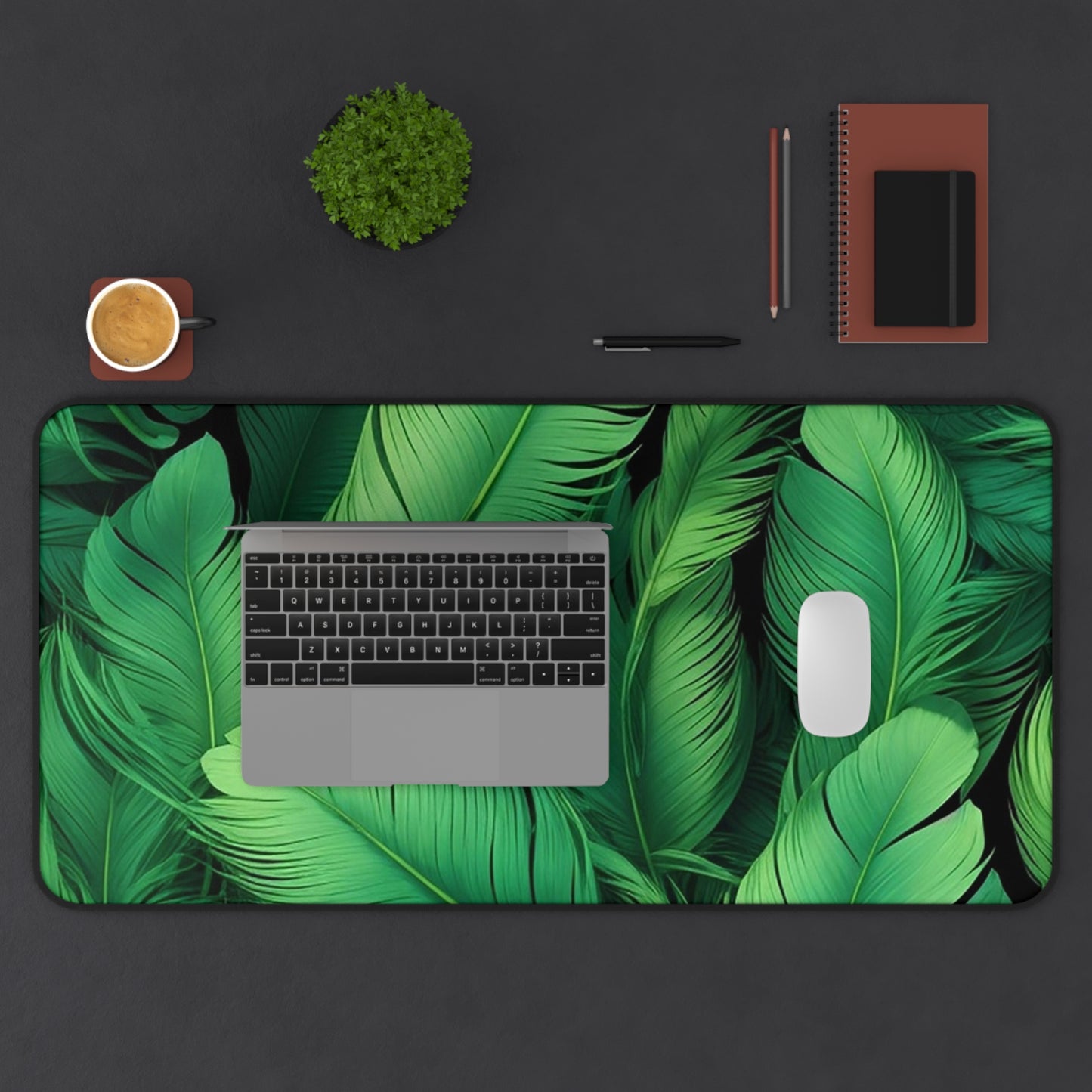 Tropical Leaf Desk Mat - Office Decor, Gaming Mouse Pad, Home Office Accessories, Nature Inspired Gift, Greenery Desk Decor