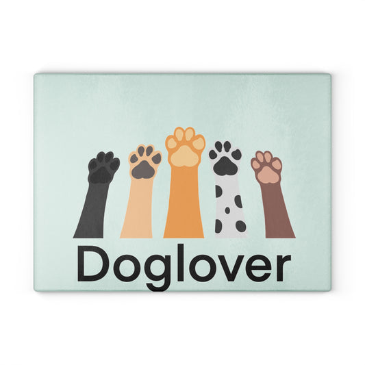 Doglover Glass Cutting Board – Cute Paw Print Kitchen Decor