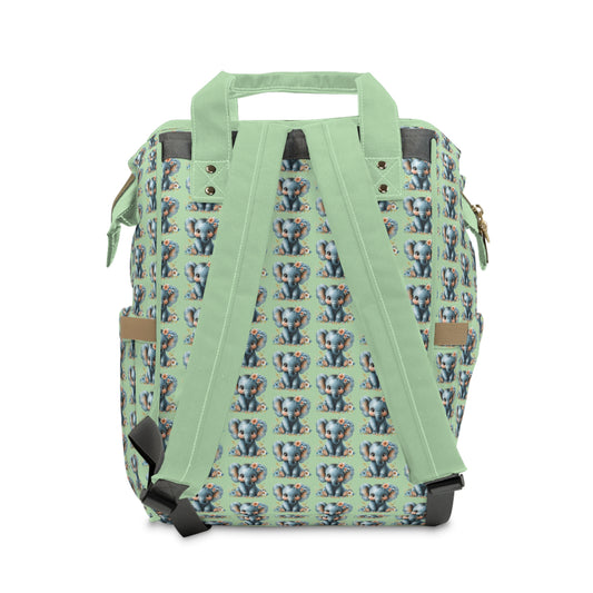 Adorable Elephant Print Diaper Backpack - Stylish Baby Bag for Parents, Perfect for Baby Showers, Day Trips, and Everyday Use