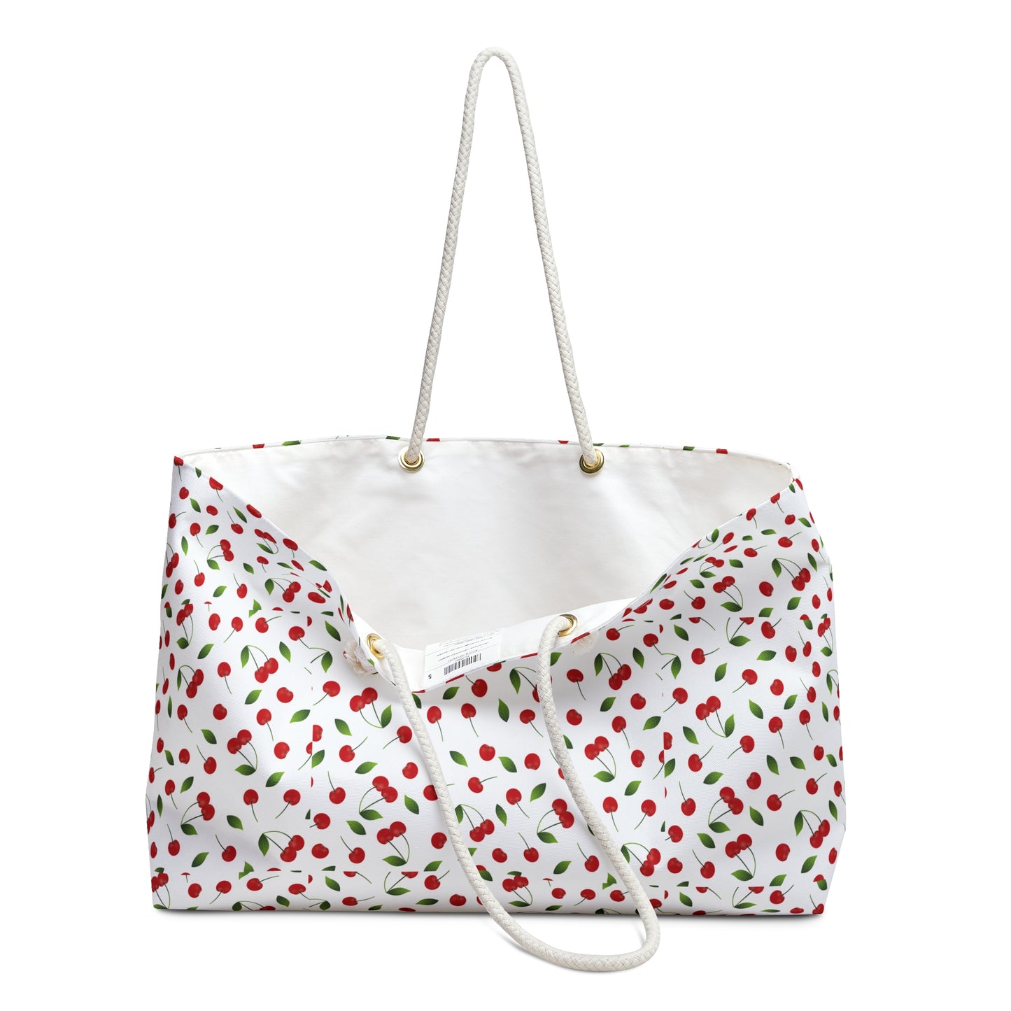Charming Floral Weekender Bag, Travel Tote, Summer Beach Bag, Cute Grocery Bag, Berry Print Overnight Carryall, Gift for Her