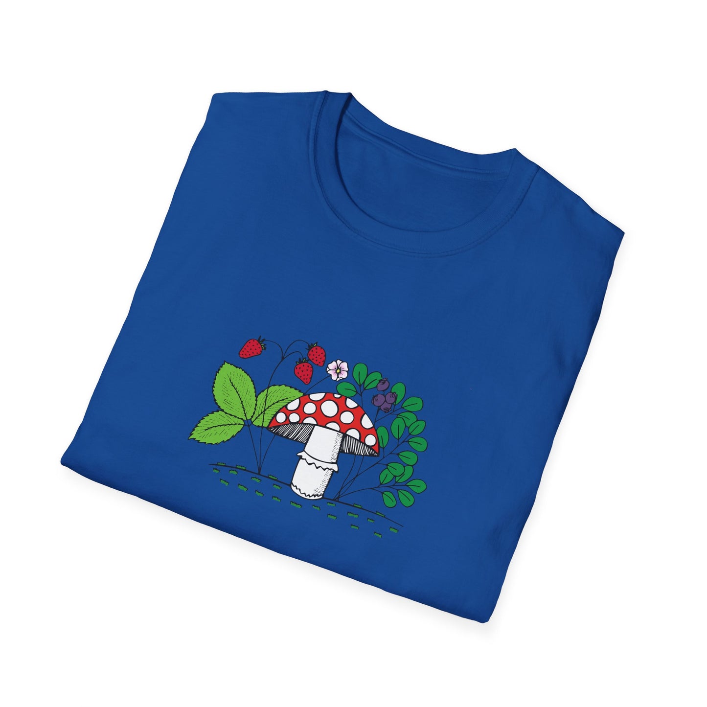 Whimsical Mushroom T-Shirt for Nature Lovers, Casual Tees, Gift for Gardeners, Unisex Softstyle Shirt, Eco-Friendly Apparel