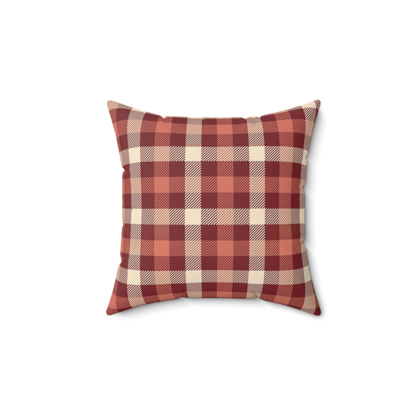 Cozy Plaid Square Pillow, Farmhouse Decor, Rustic Cushion, Autumn Throw Pillow, Gift for Home, Couch Pillow, Living Room Accent