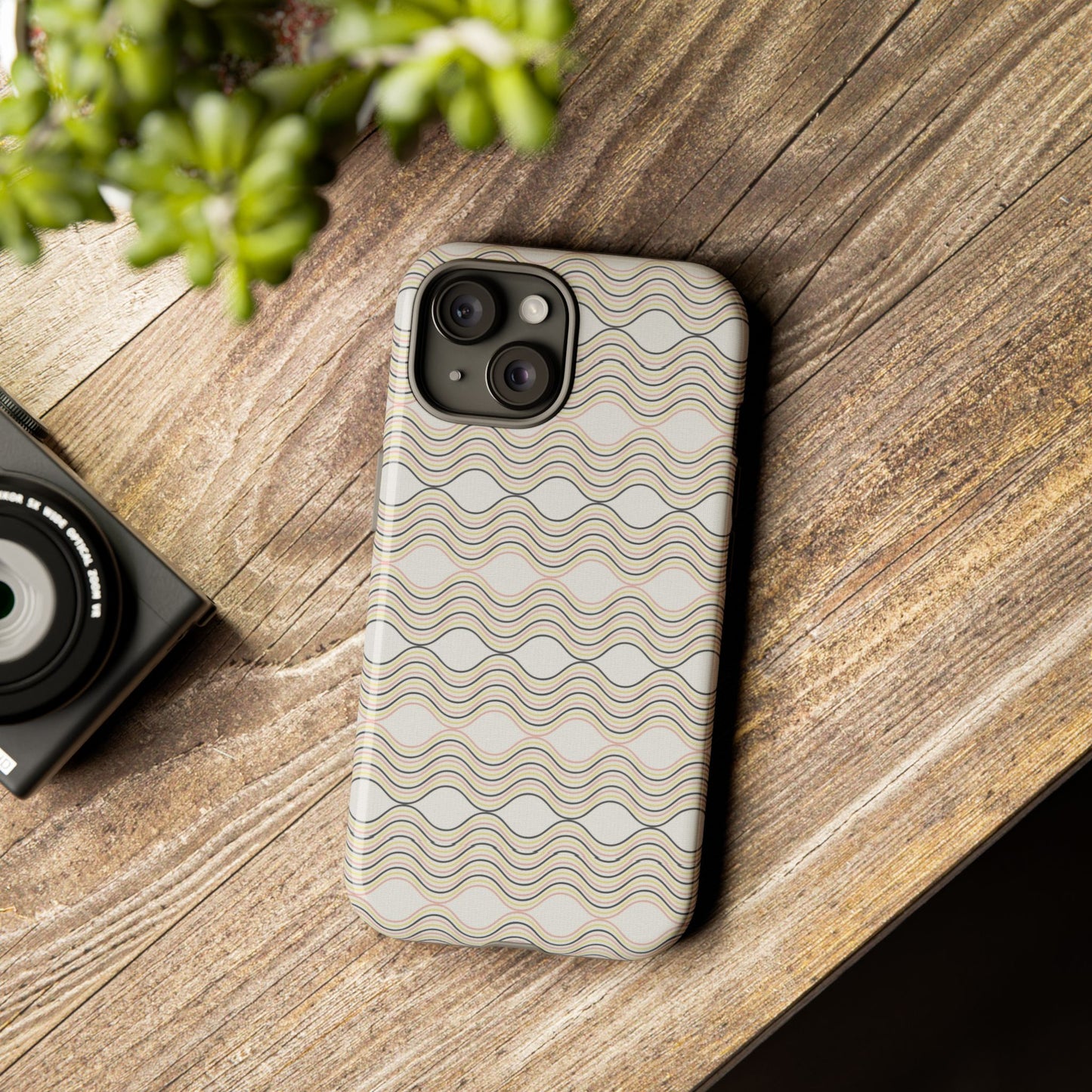 Stylish Phone Case for Tough Protection, Wavy Design, Chic Accessory, Gift for Her, Trendy Tech, Holiday Gift Idea
